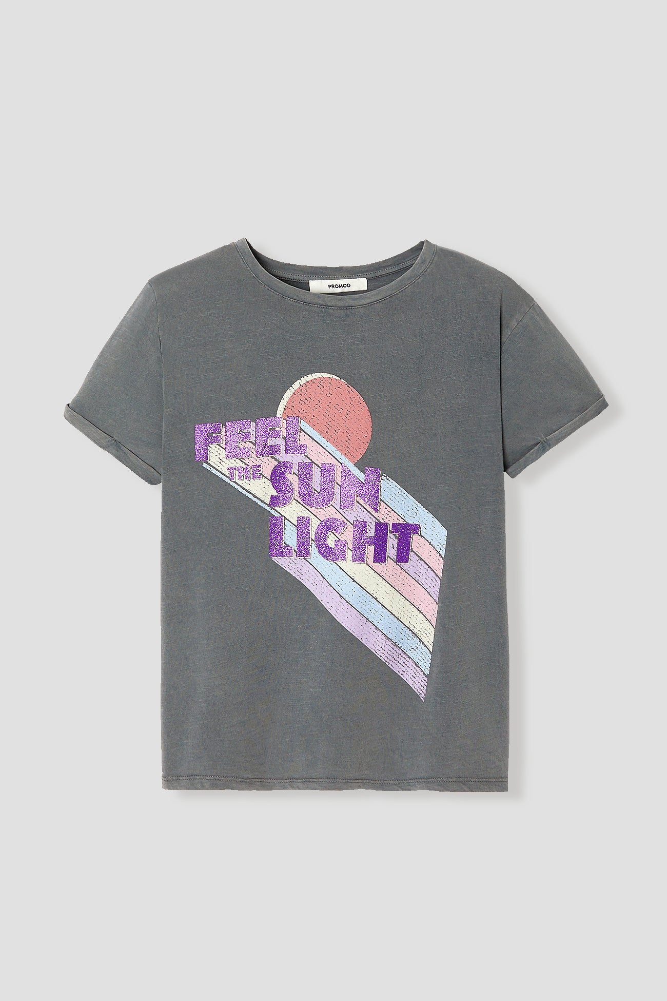 T-shirt with glitzy slogan - Multicolour print