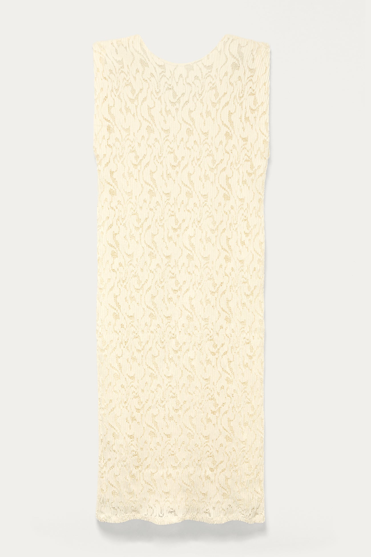 Pleat-effect lace dress - Ecru