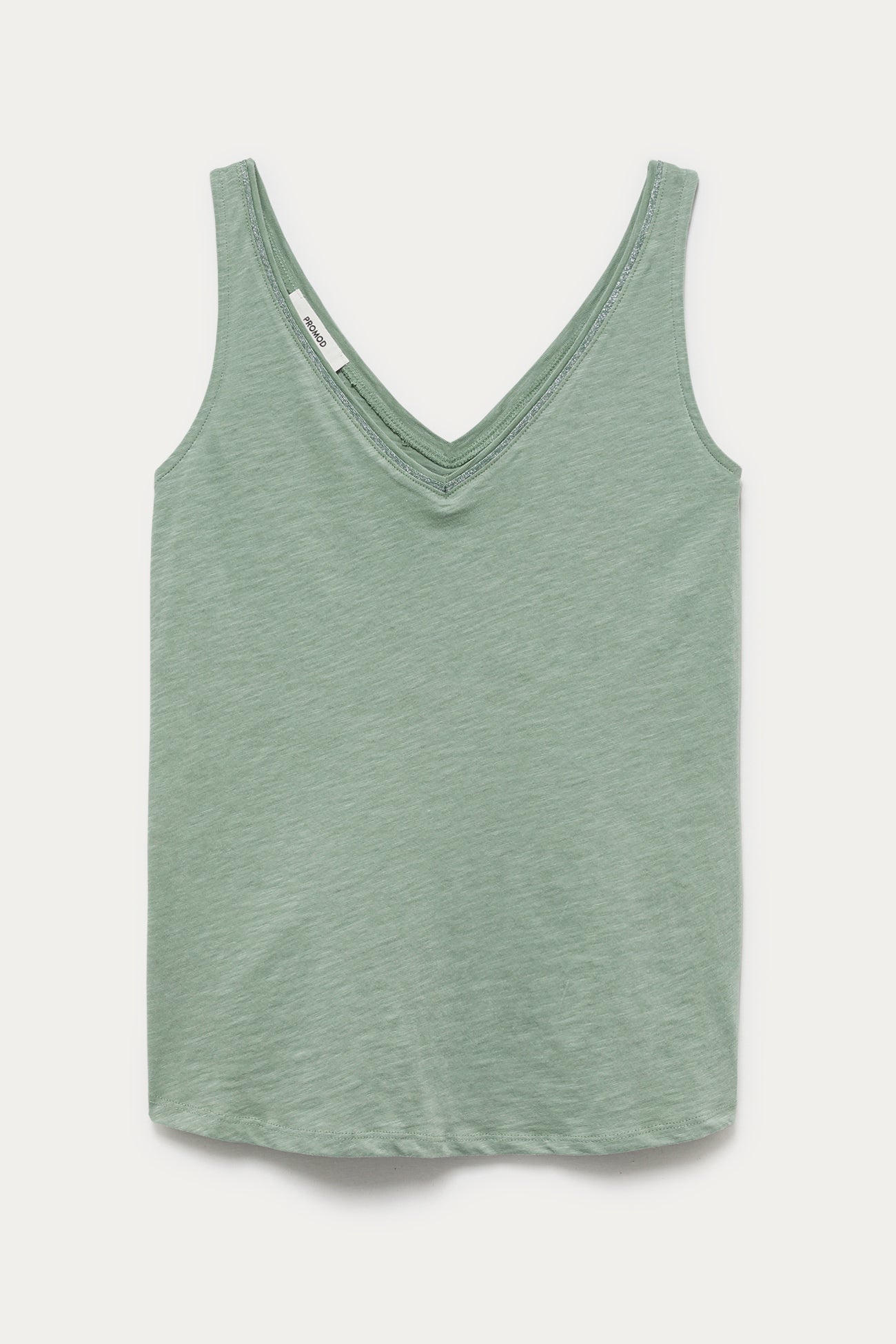 V-neckline strappy top - White