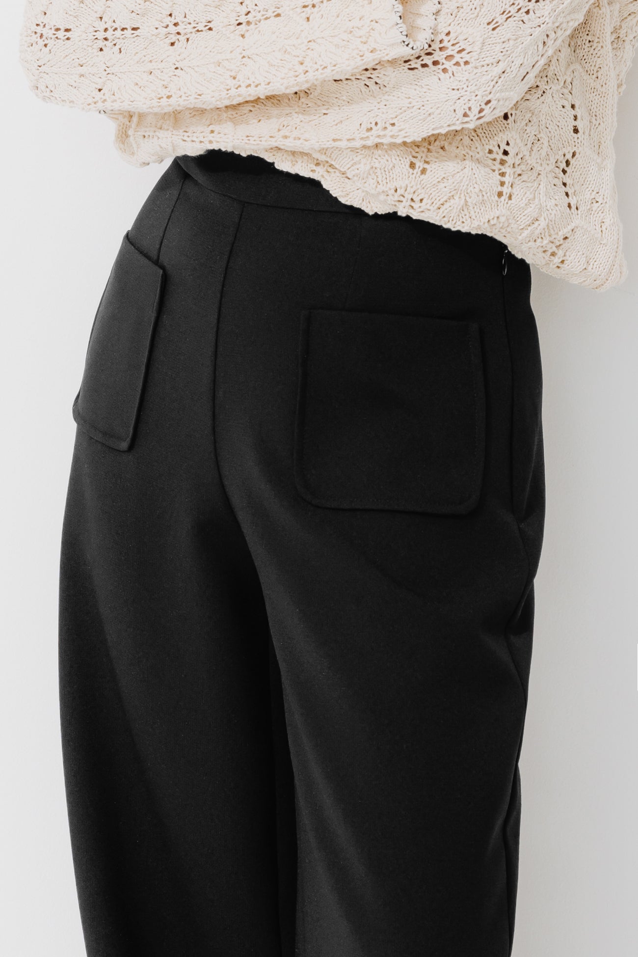 High-waist wideleg trousers - Black