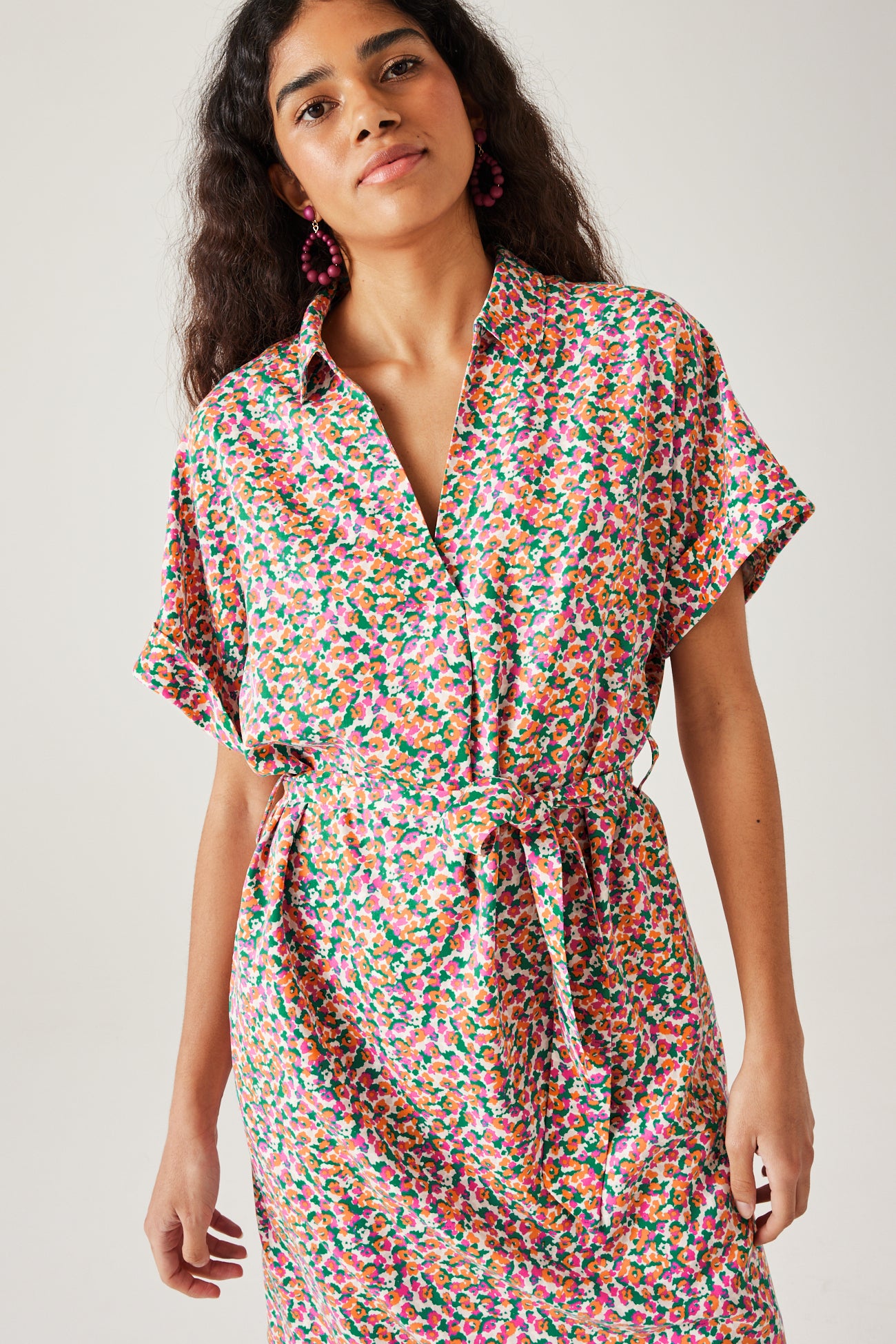 Short unicolour dress - Camel