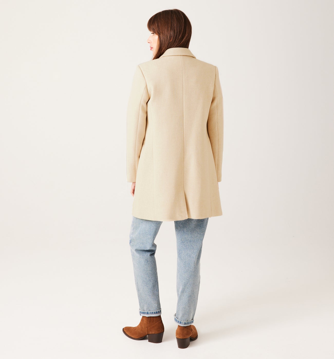 GISELE wool-blend coat - Black