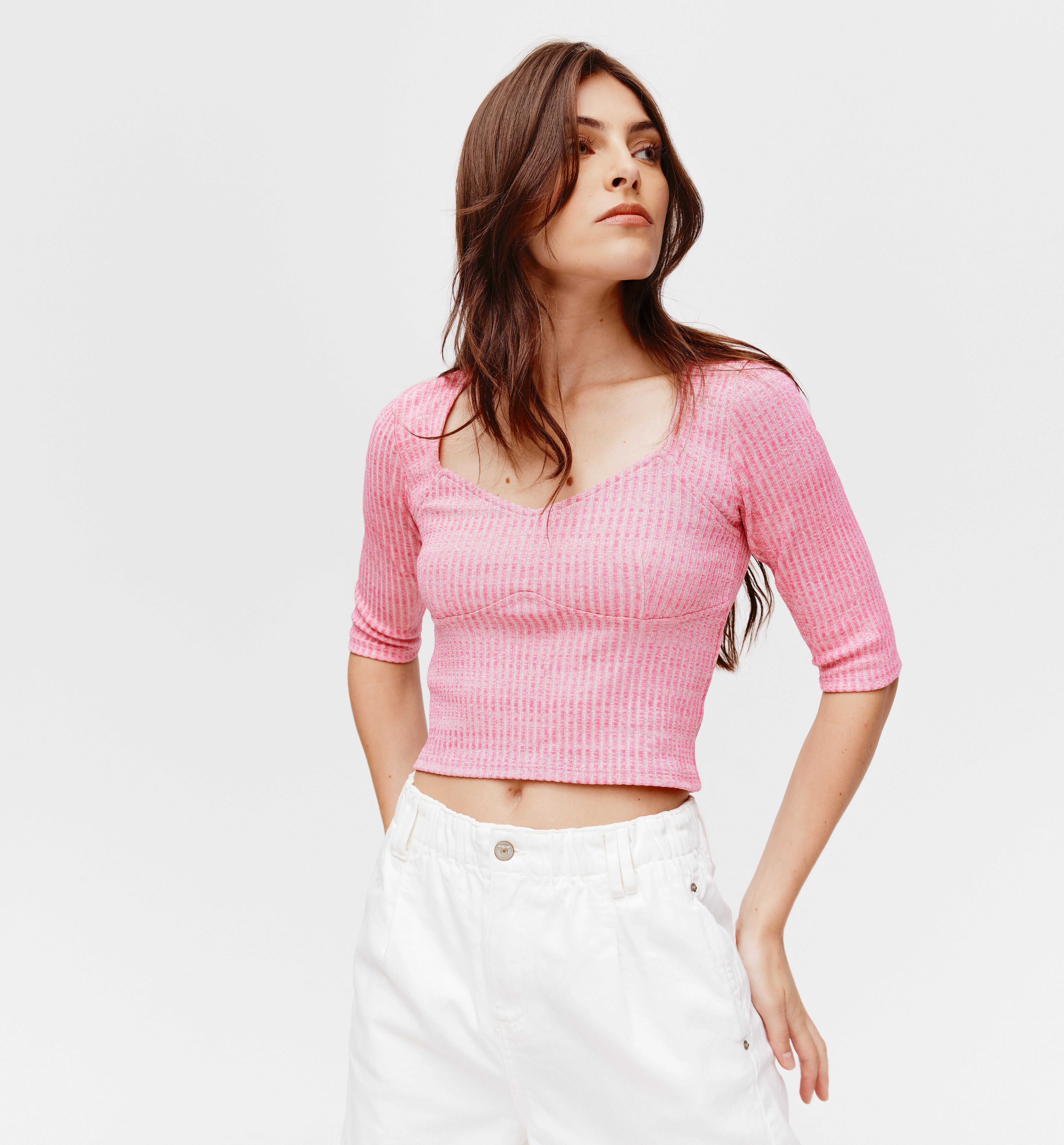 Shaped top - Neon pink