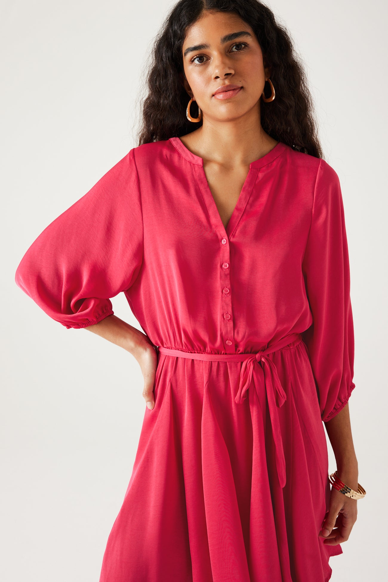 Short satin dress - Turquoise