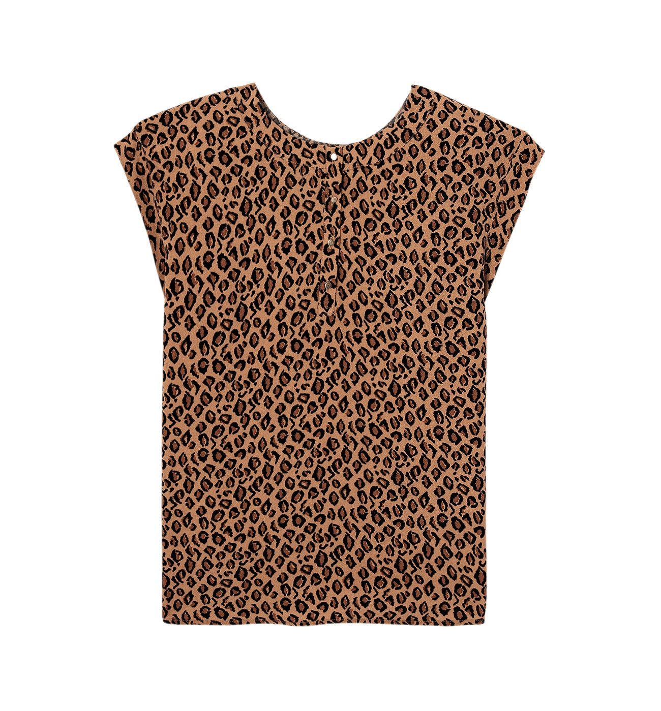 Short-sleeved blouse - Green print