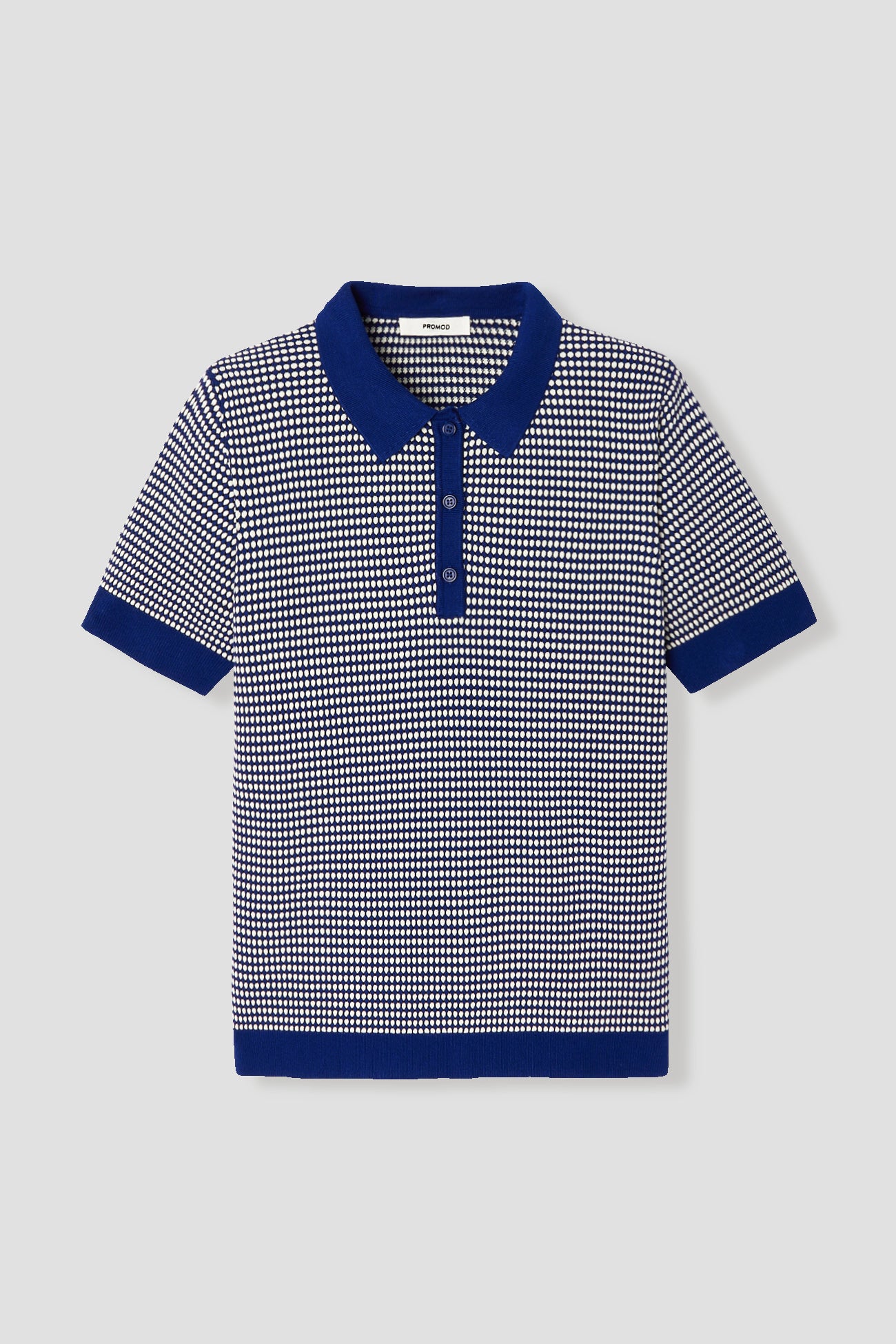 Jacquard-effect polo shirt - Blue print