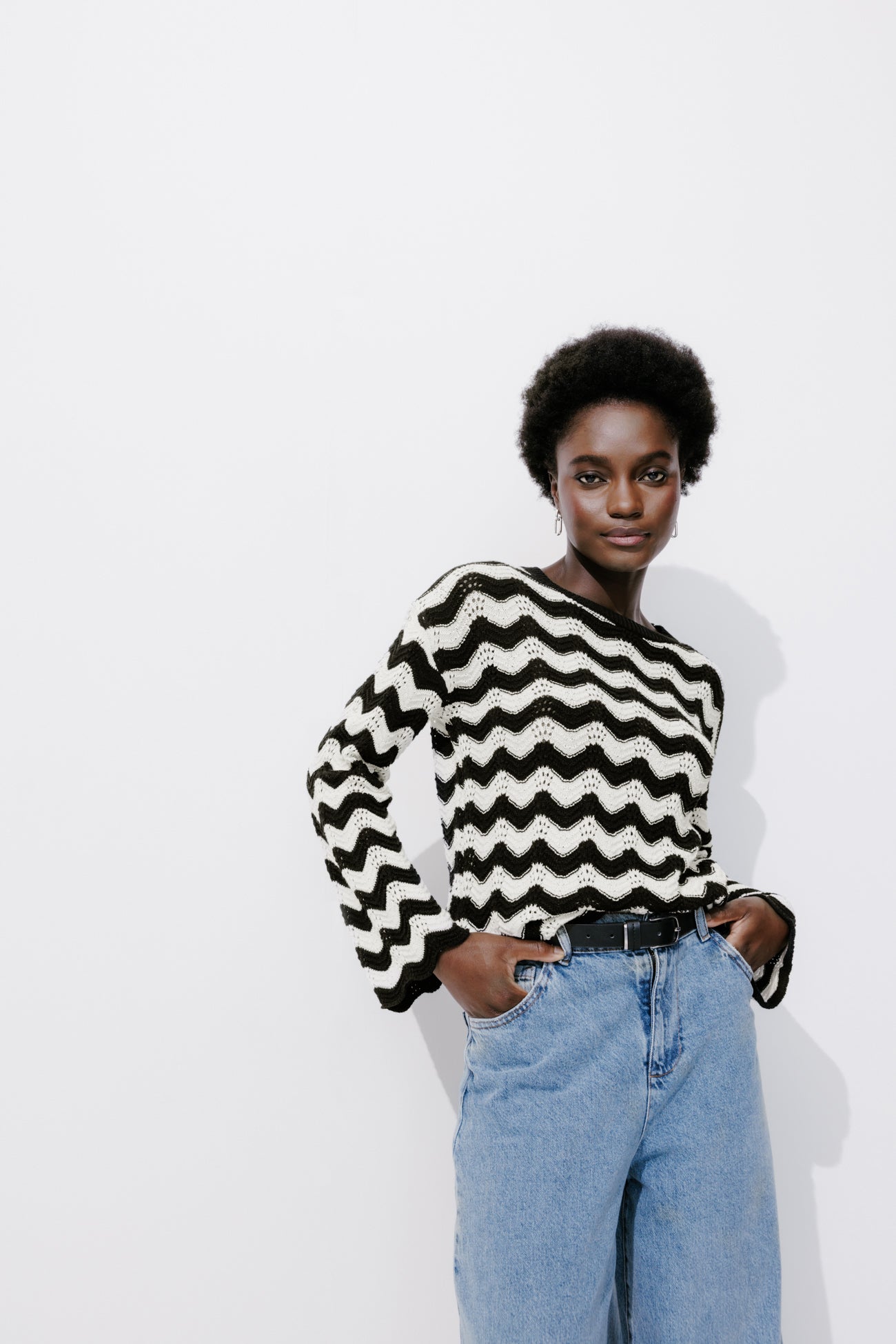 Opnework striped jumper - Black stripes