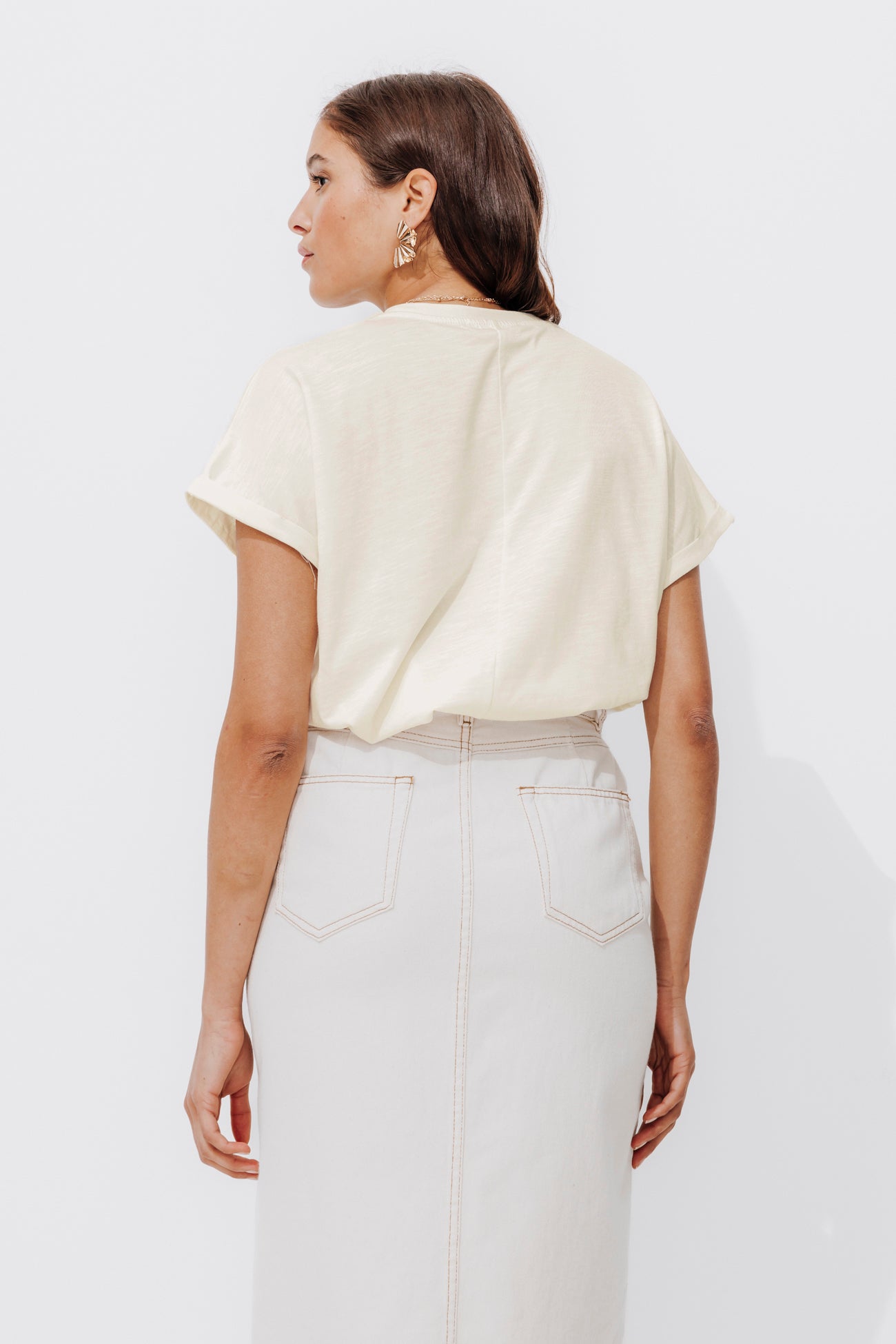 Palm tree motif t-shirt - Ecru print