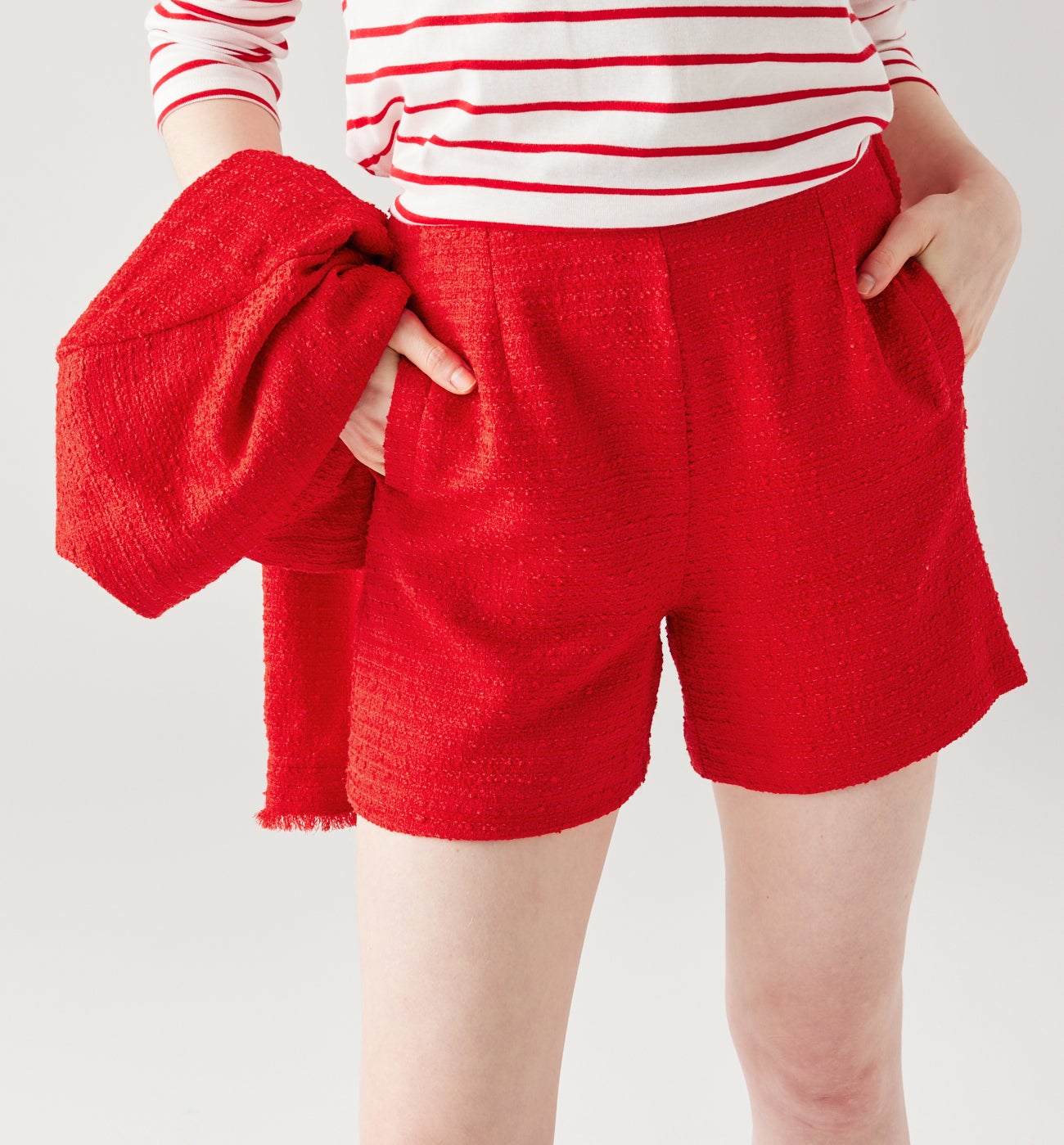 Chic tweed shorts - Red
