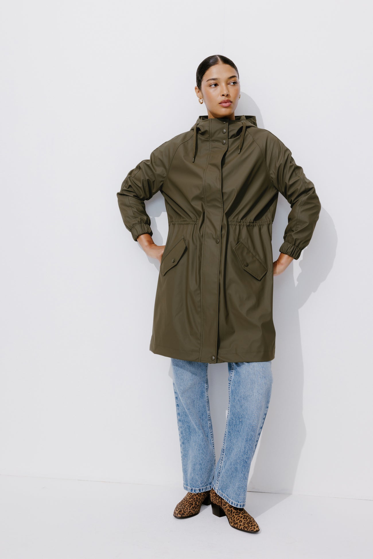 Shower-resistant parka - Khaki