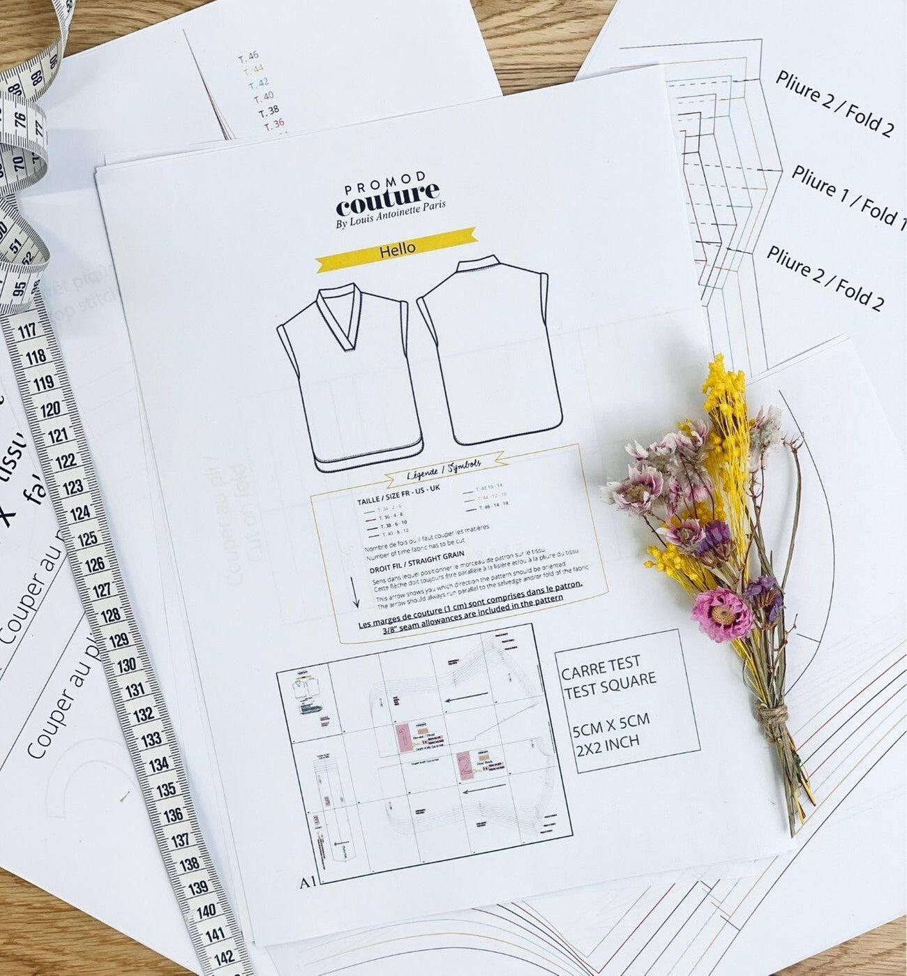 HELLO top sewing pattern - Sans coloris