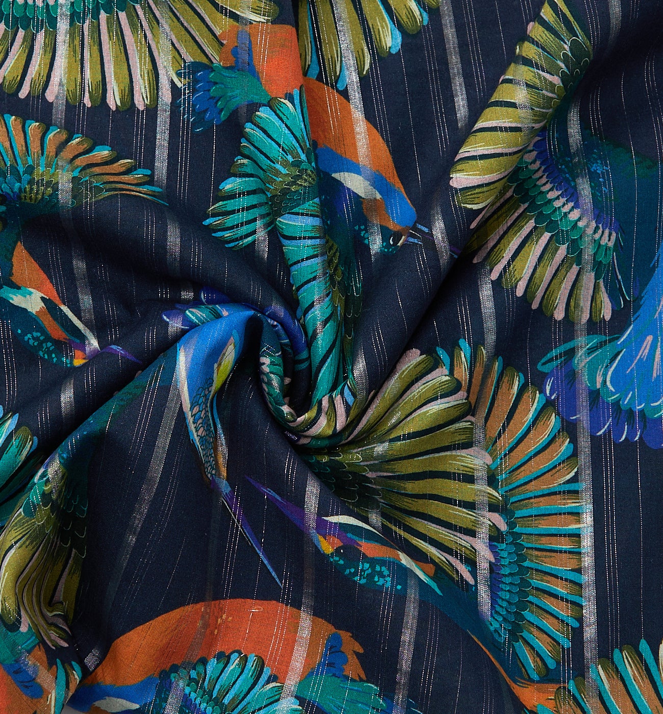 Patterned cotton 2m fabric cut - Multicolour print