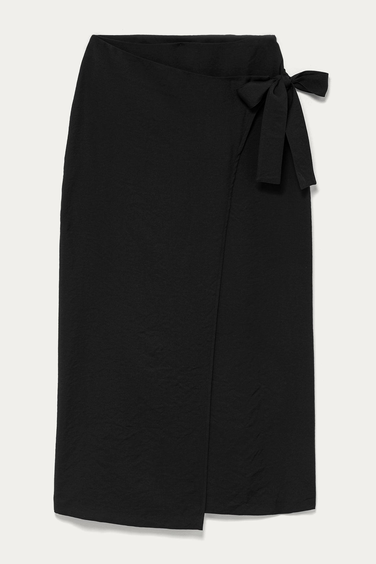 Long crossover-effect skirt - Ecru