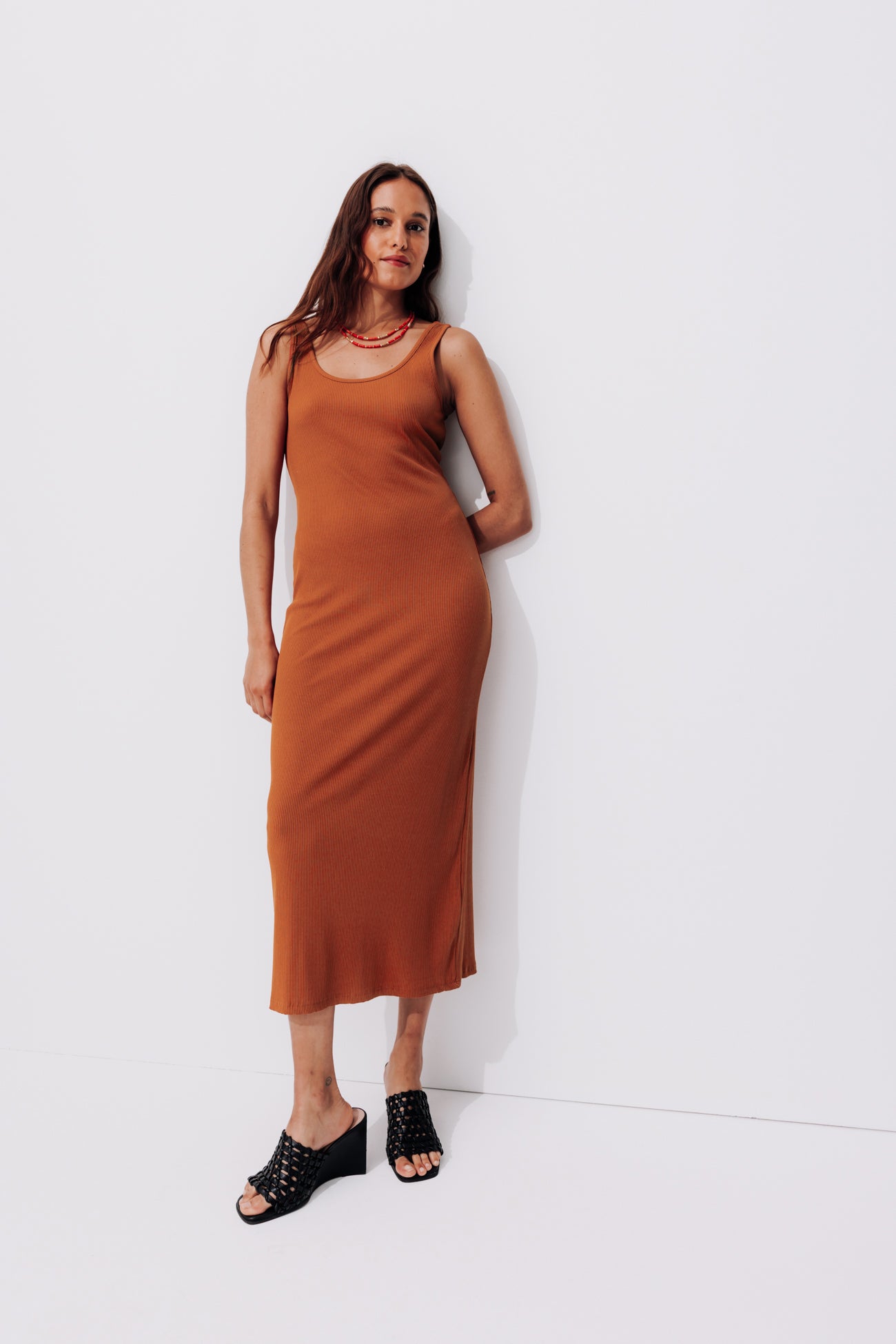 Ribbed sleeveless dress - Sienna