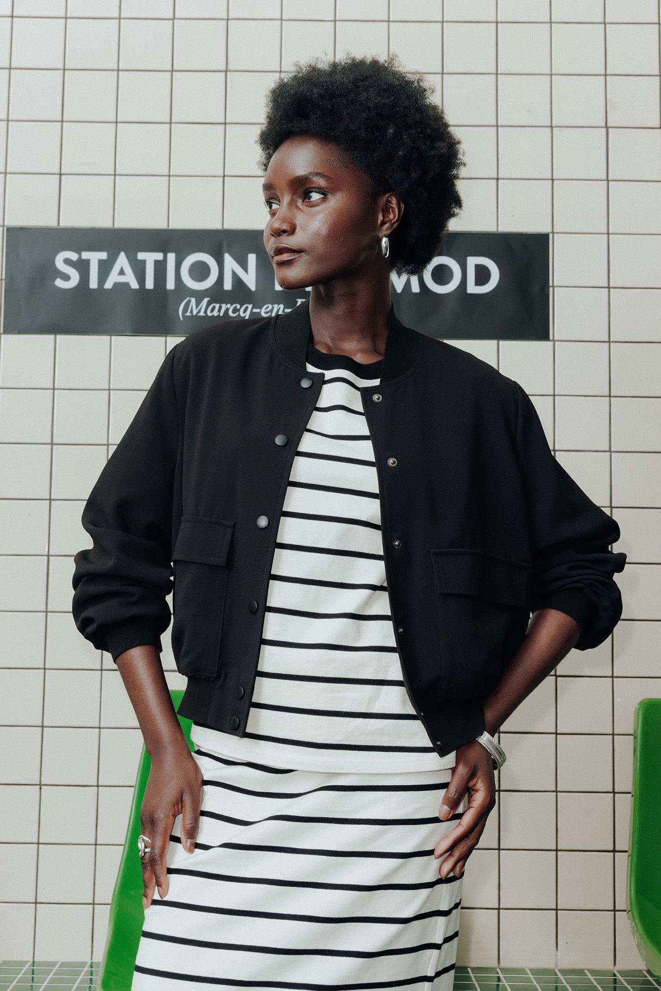 Short teddy jacket - Black