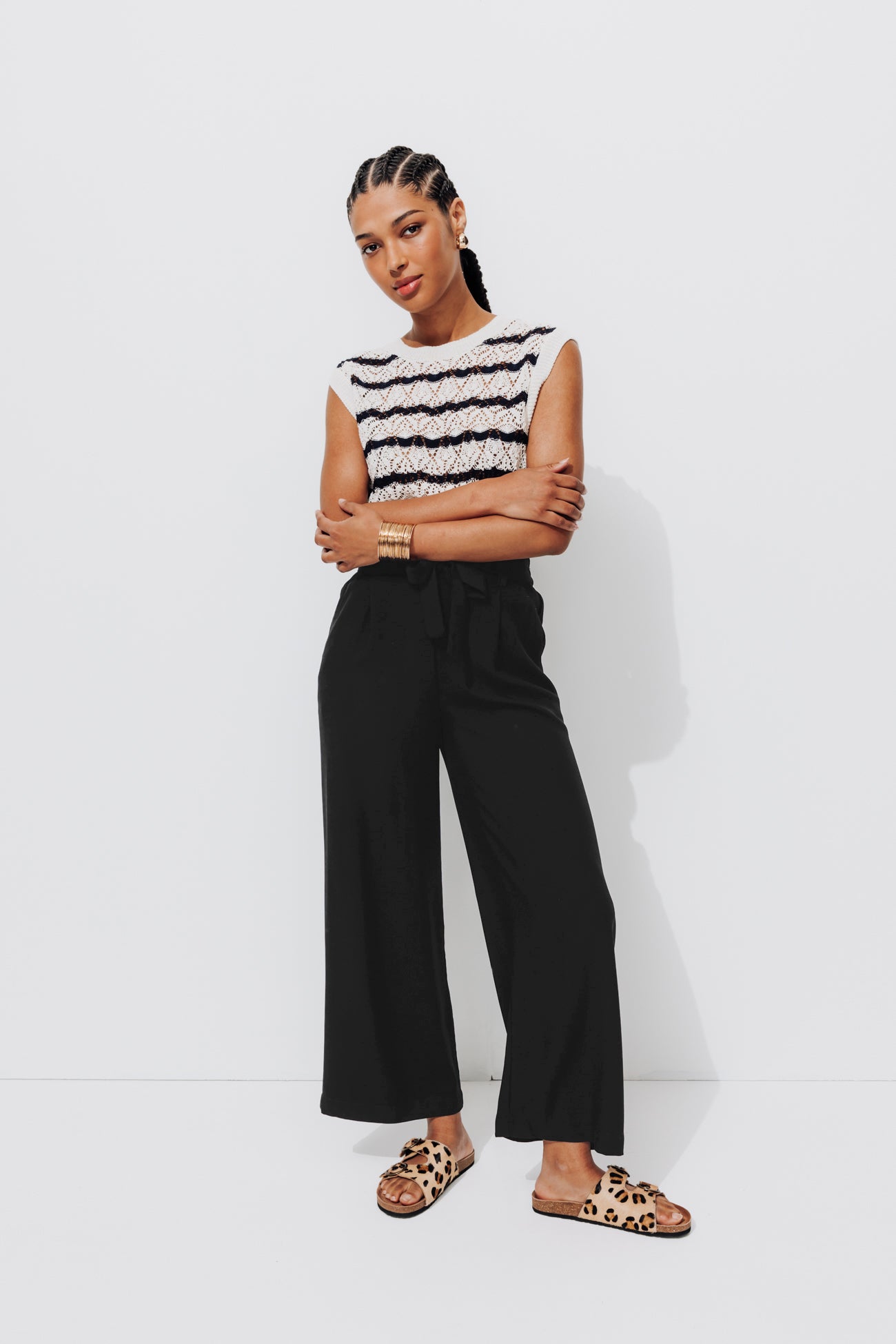 High-waist wideleg trousers - Blue