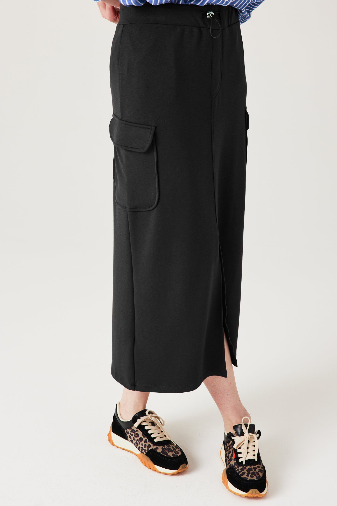 Jersey midi skirt - Dark grey
