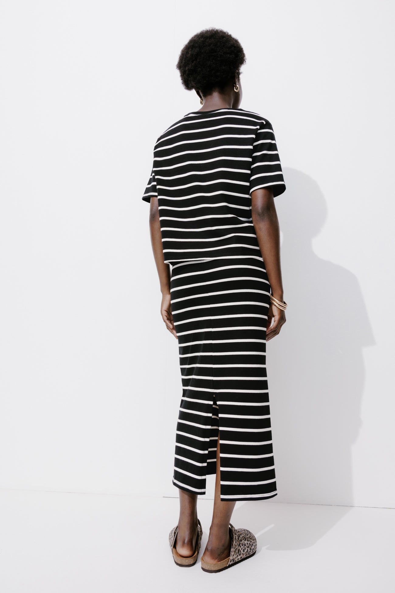 Ecodesign nautical skirt - Ecru stripes