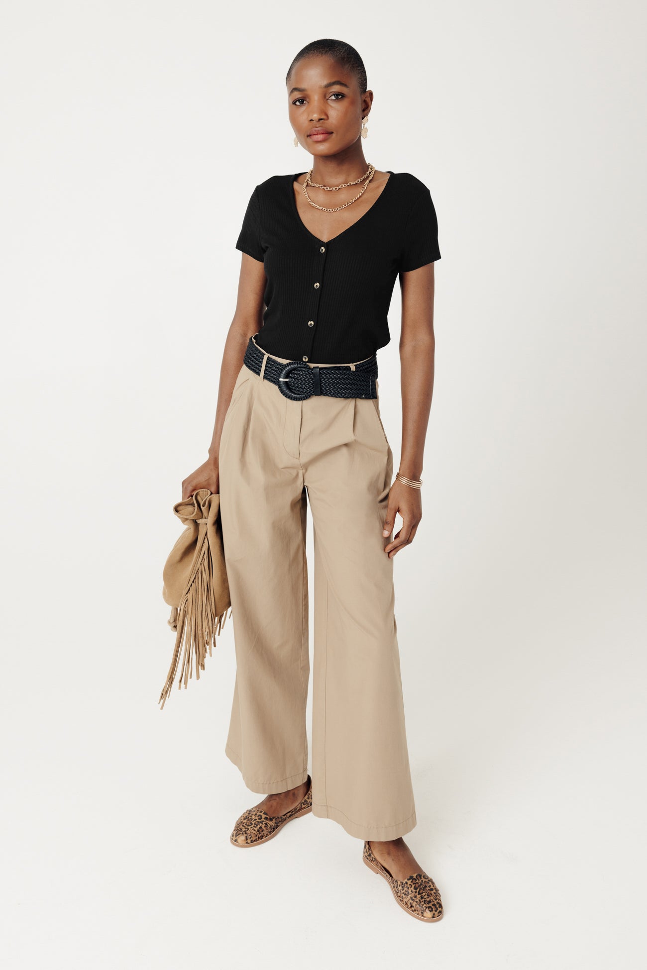 Ribbed t-shirt - Black