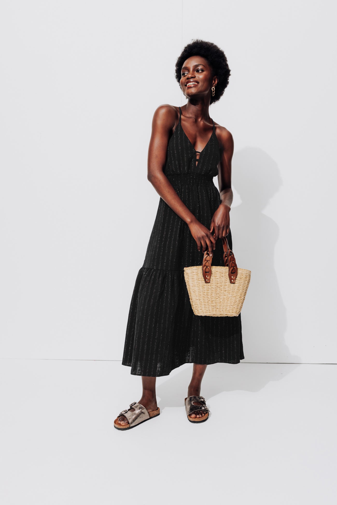 Long strappy dress - Black