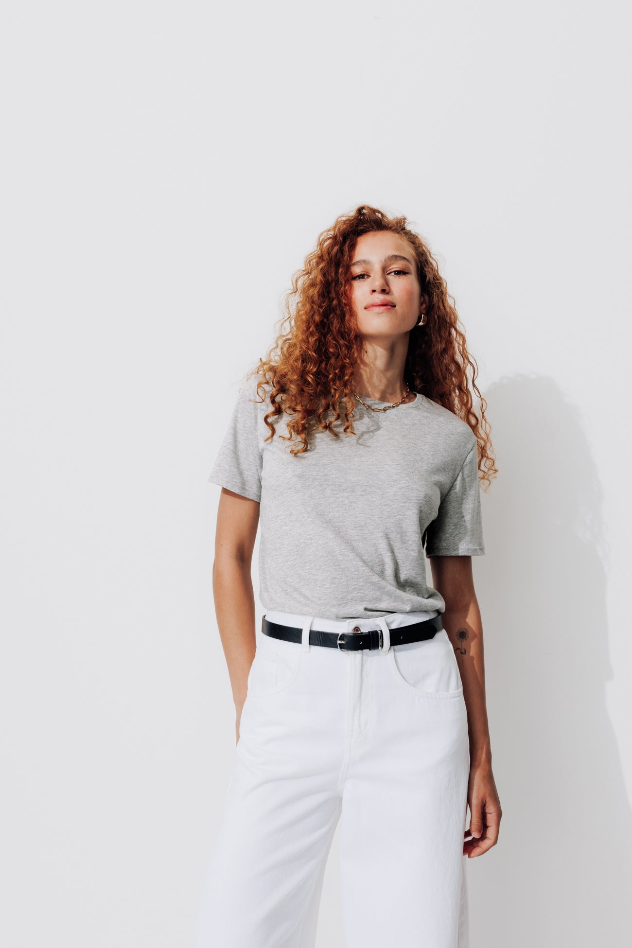 Round neck t-shirt - Light grey