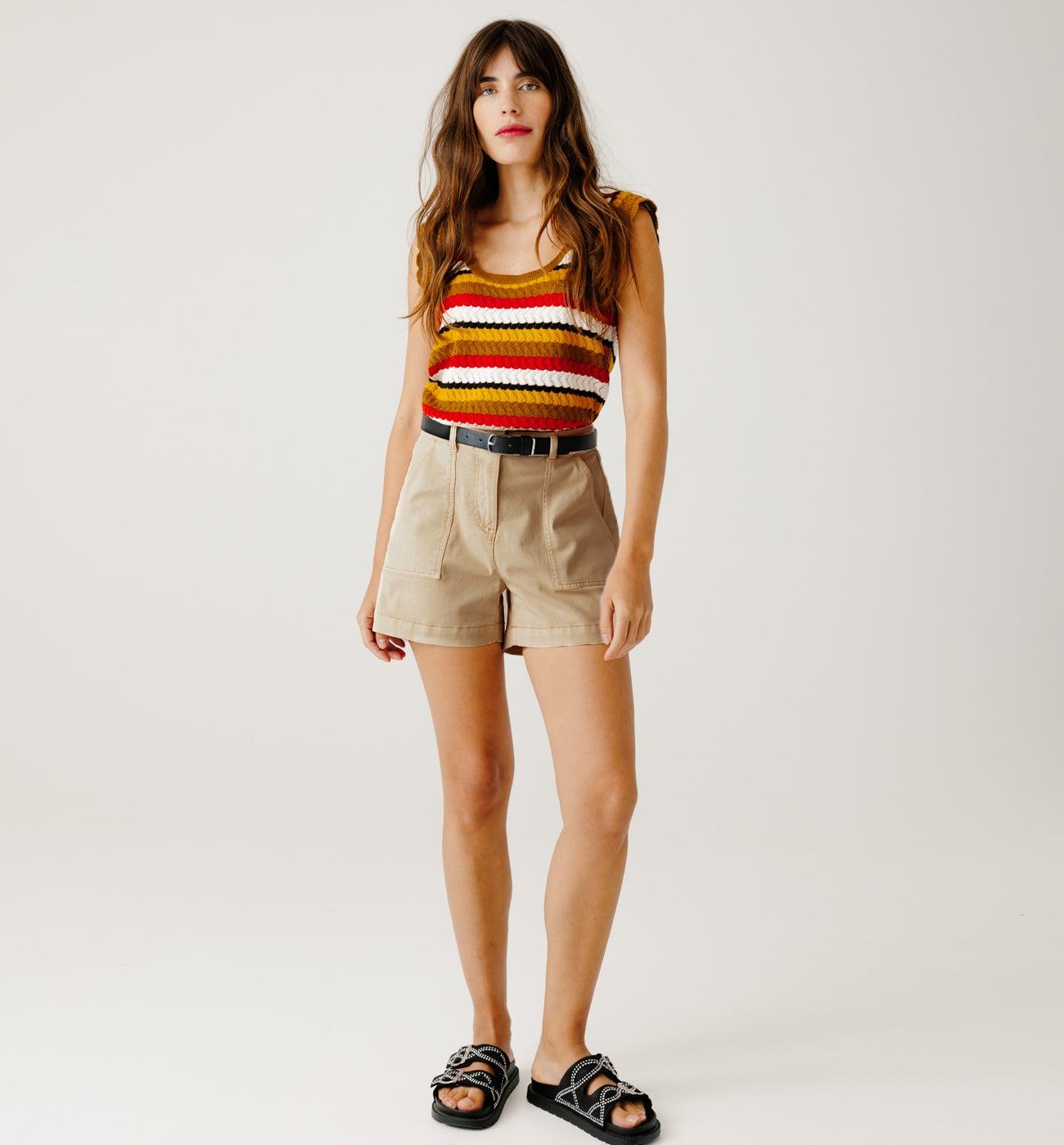 Plain canvas shorts - Beige