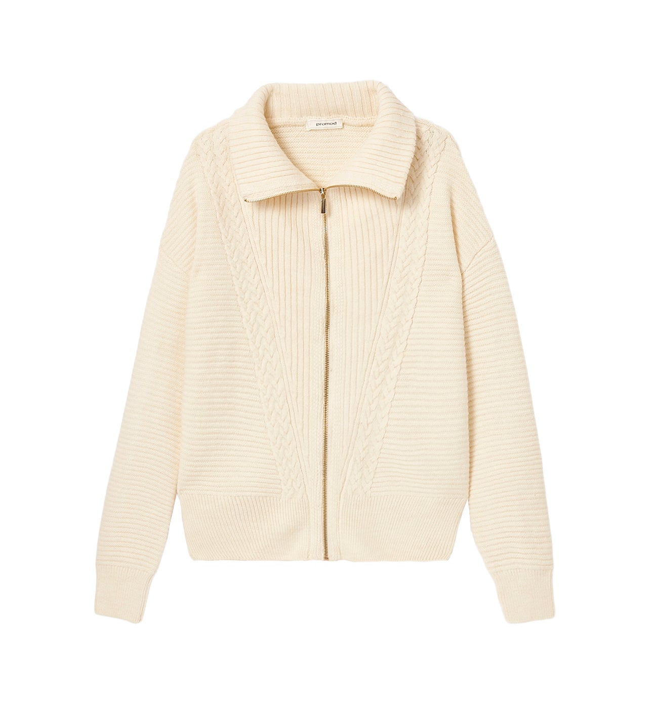 Trucker neckline cardigan - Ecru