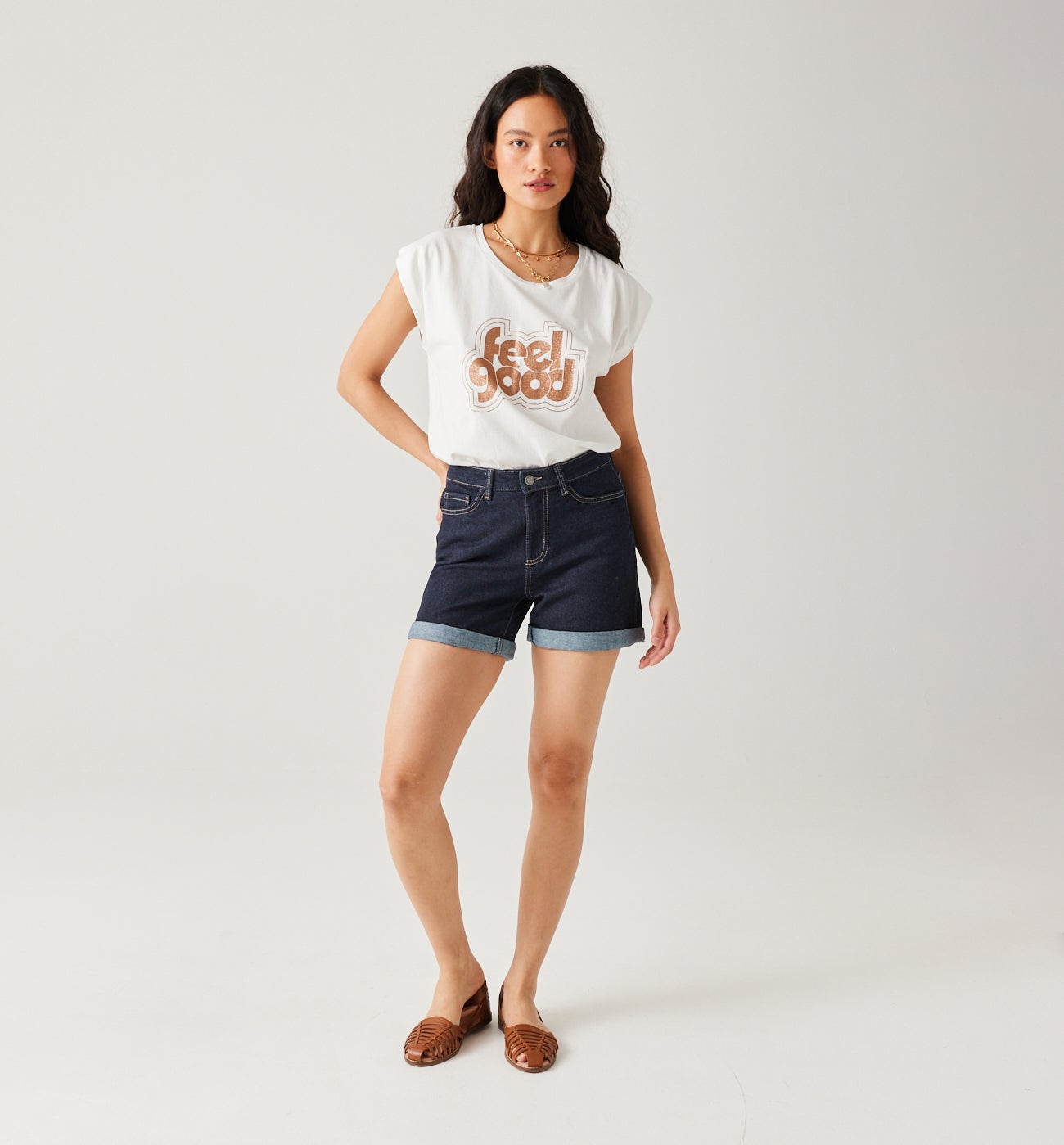 Denim shorts - Grey denim