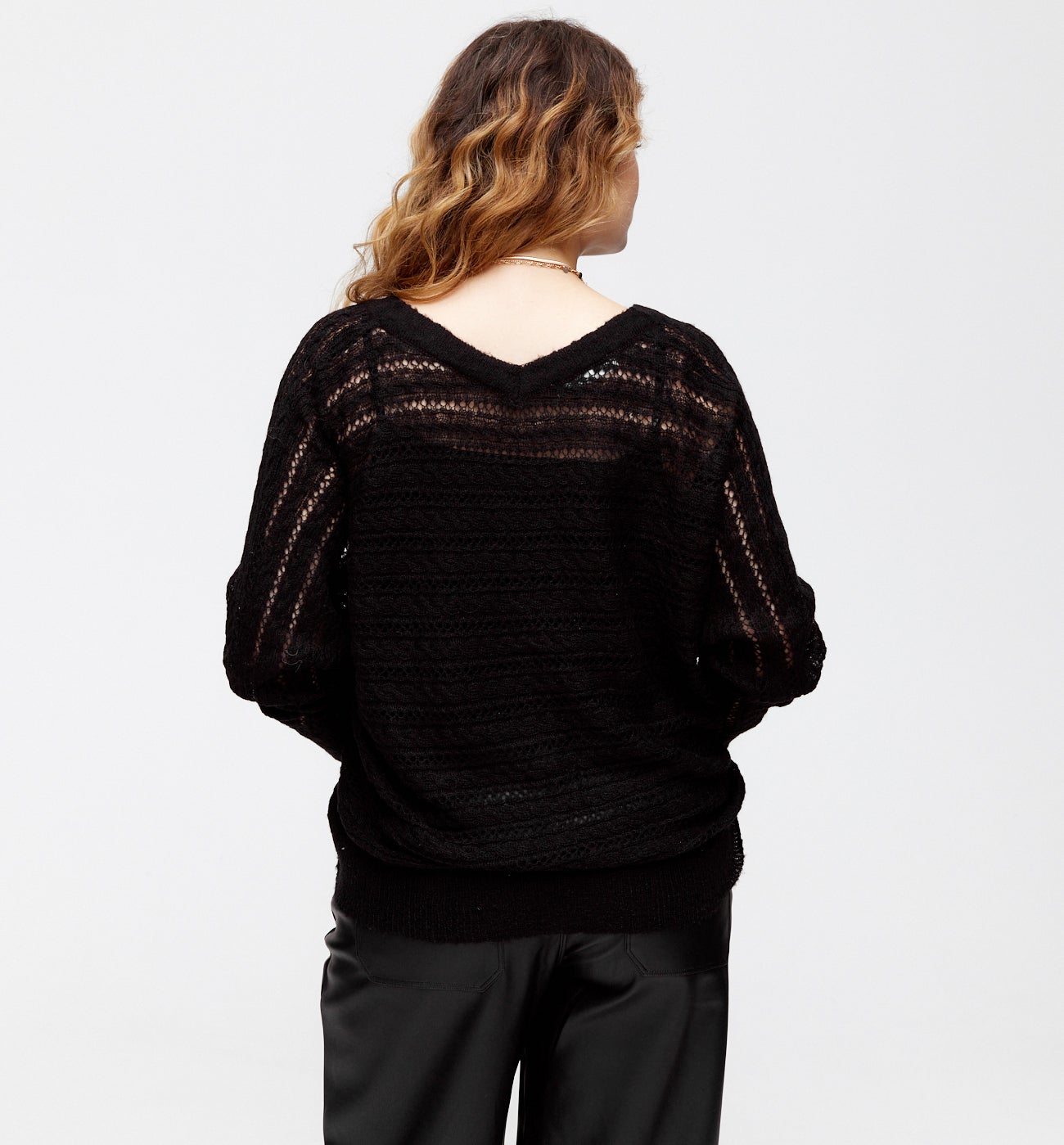 Openwork cardigan - Chestnut brown