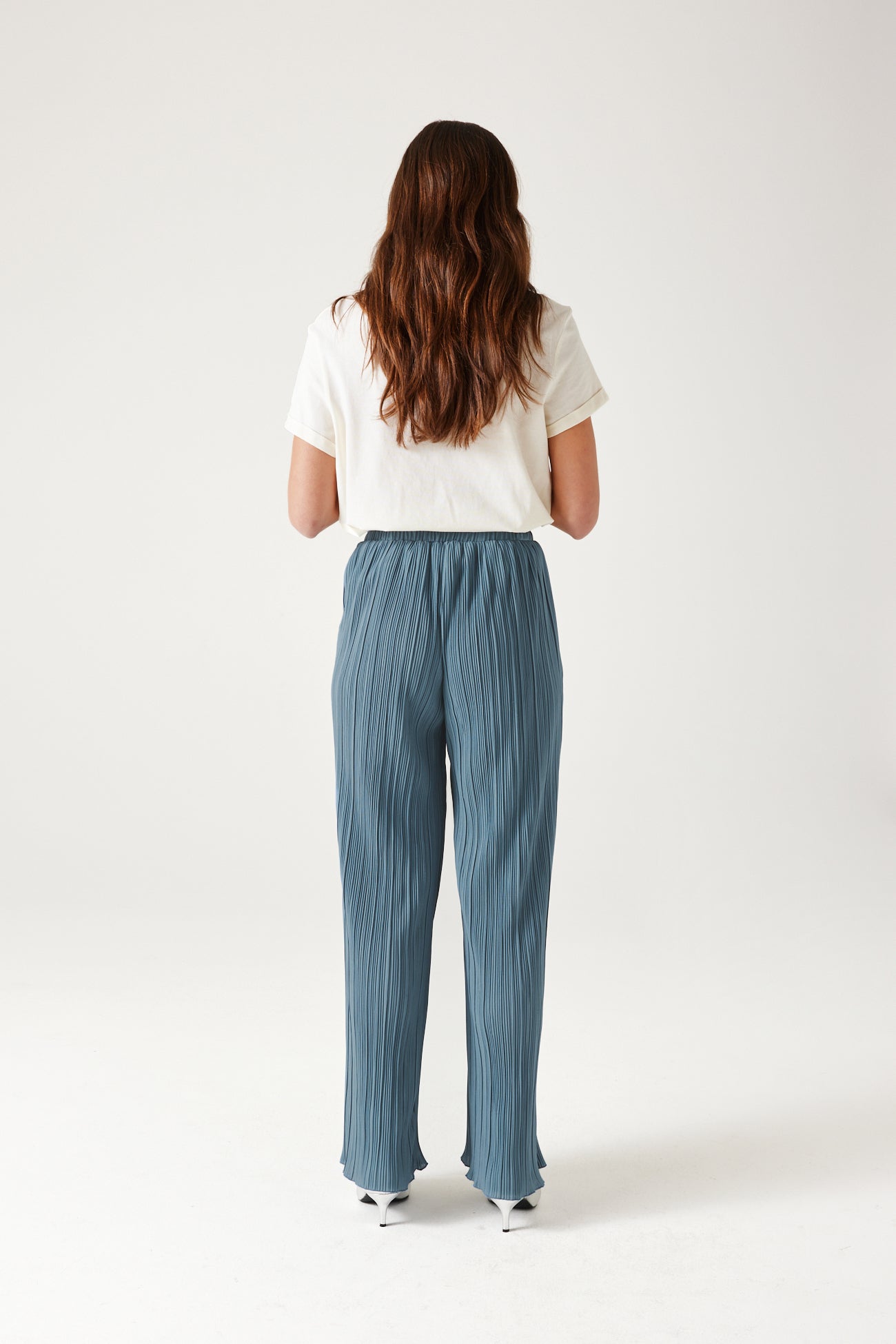 Wideleg plissé trousers - Blue