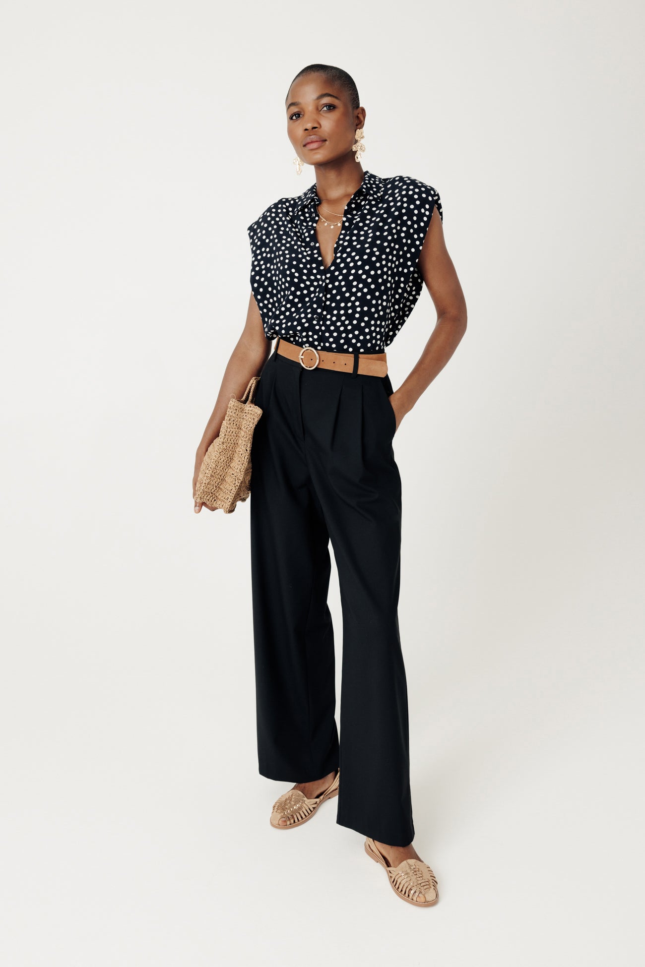 BILLY wideleg trousers - Black