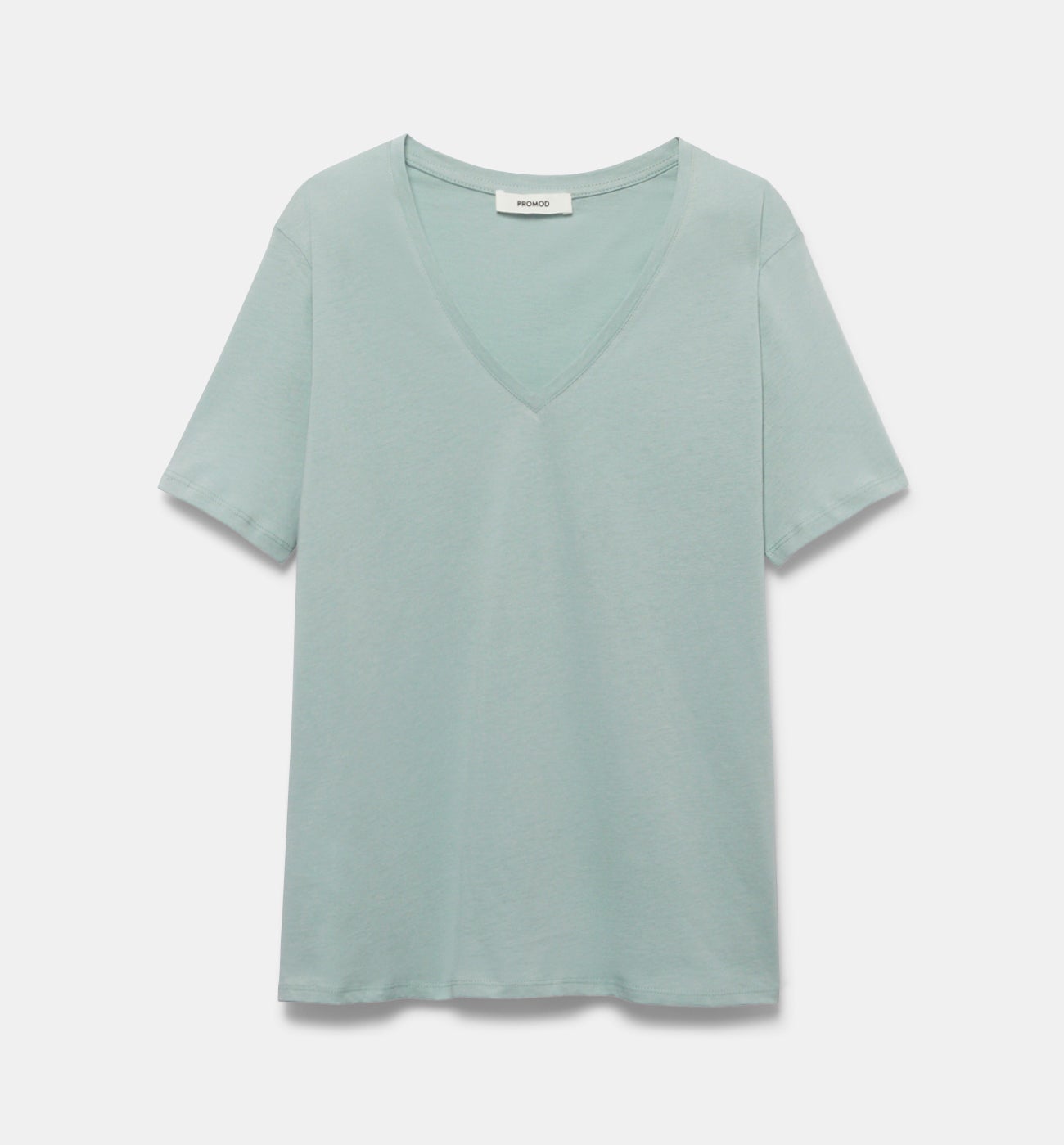 Plain v-neckline top - White