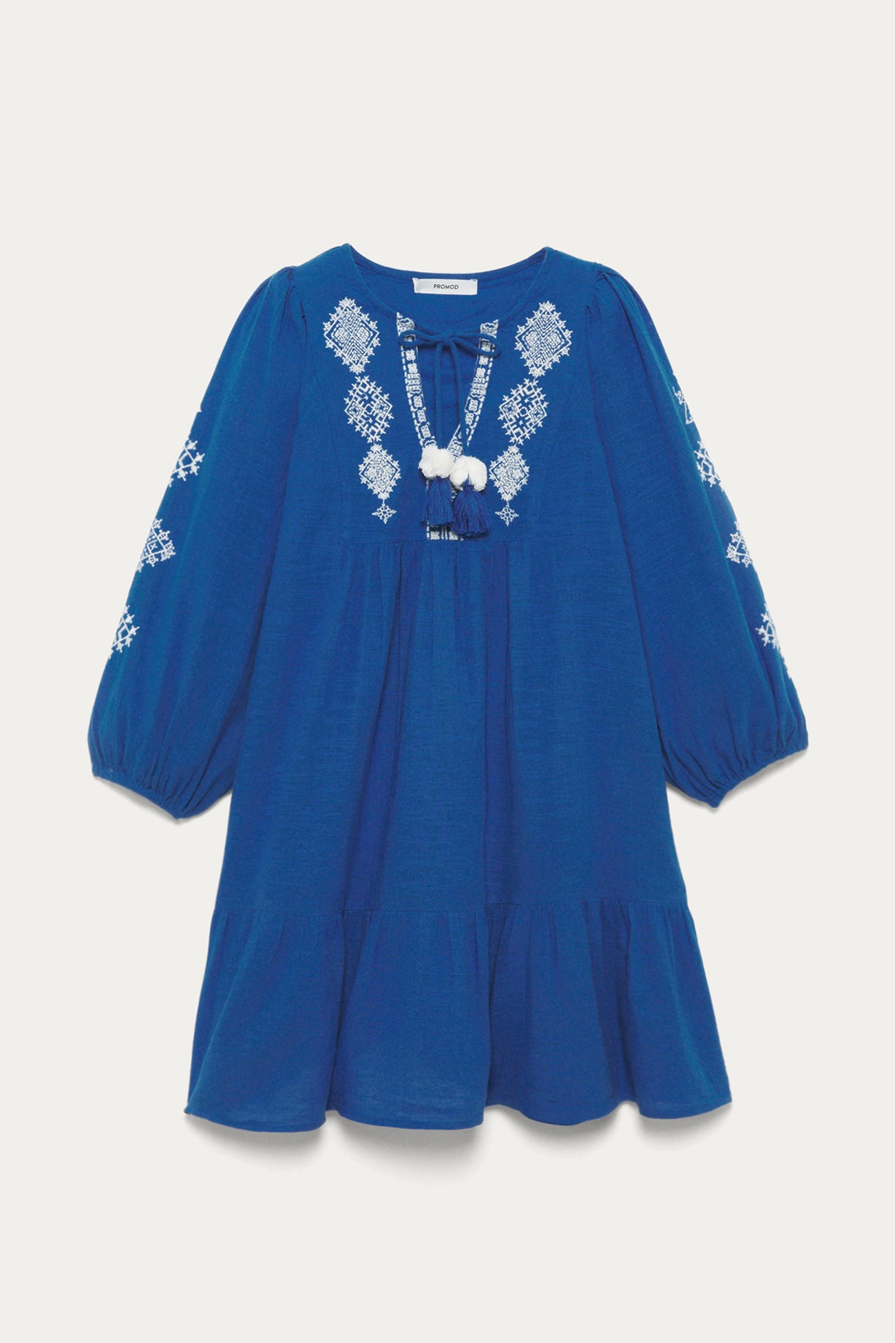 Embroidered babydoll dress - Ecru