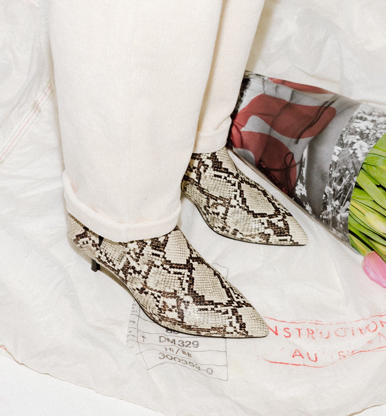 Python effect boots - Black print