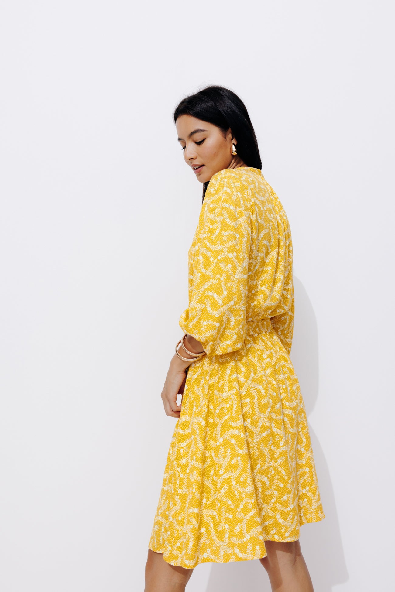 Patterned dress - Ochre print