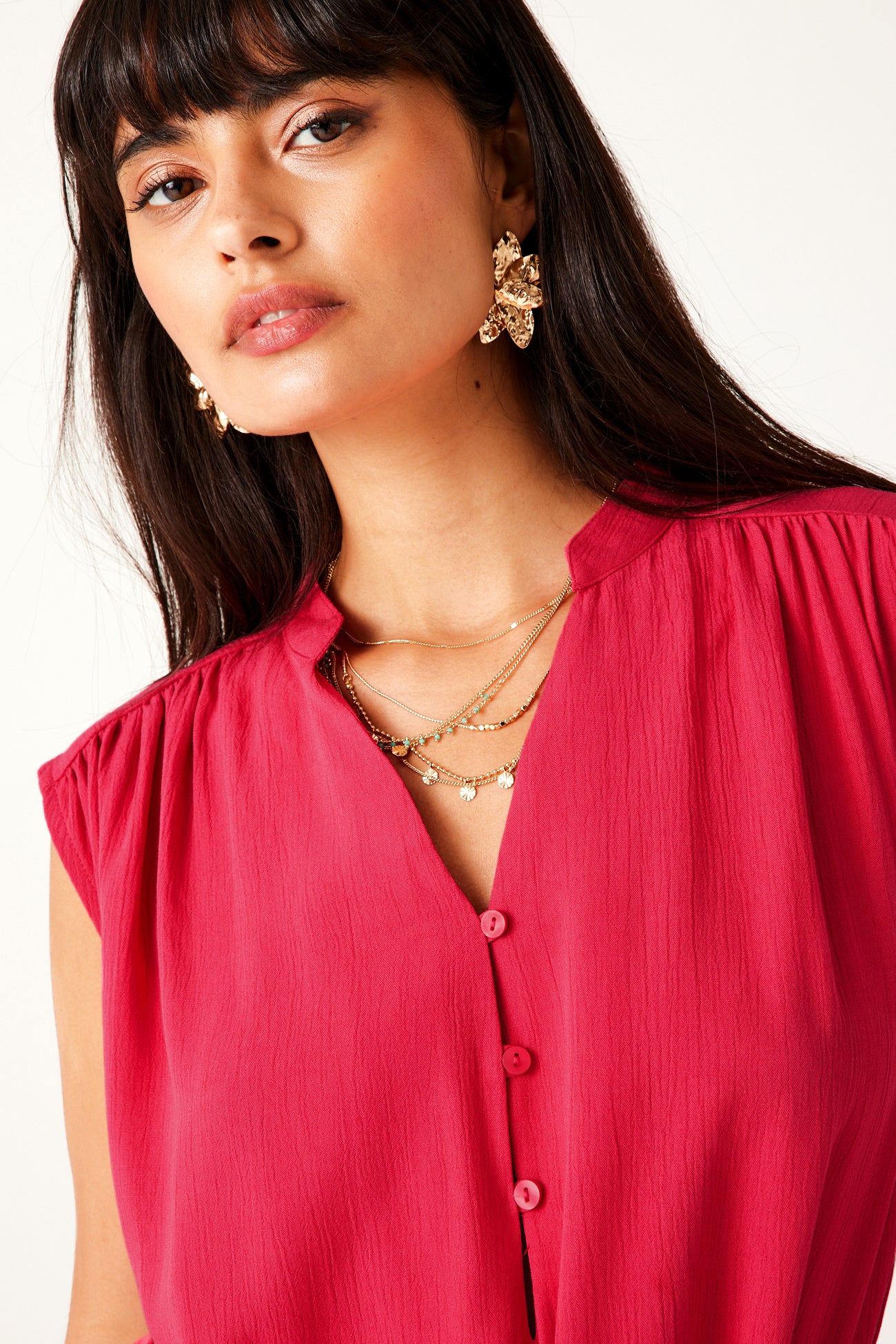 Sleeveless blouse - Ecru