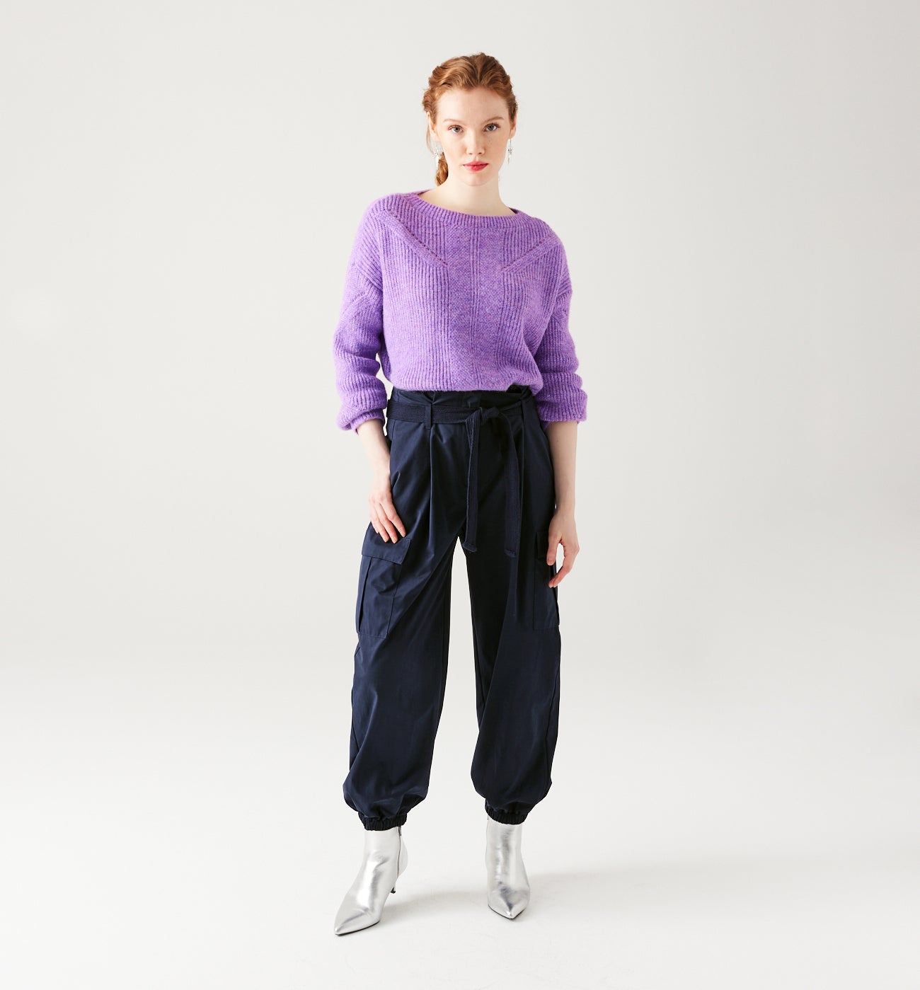 Plain cargo trousers - Dark blue