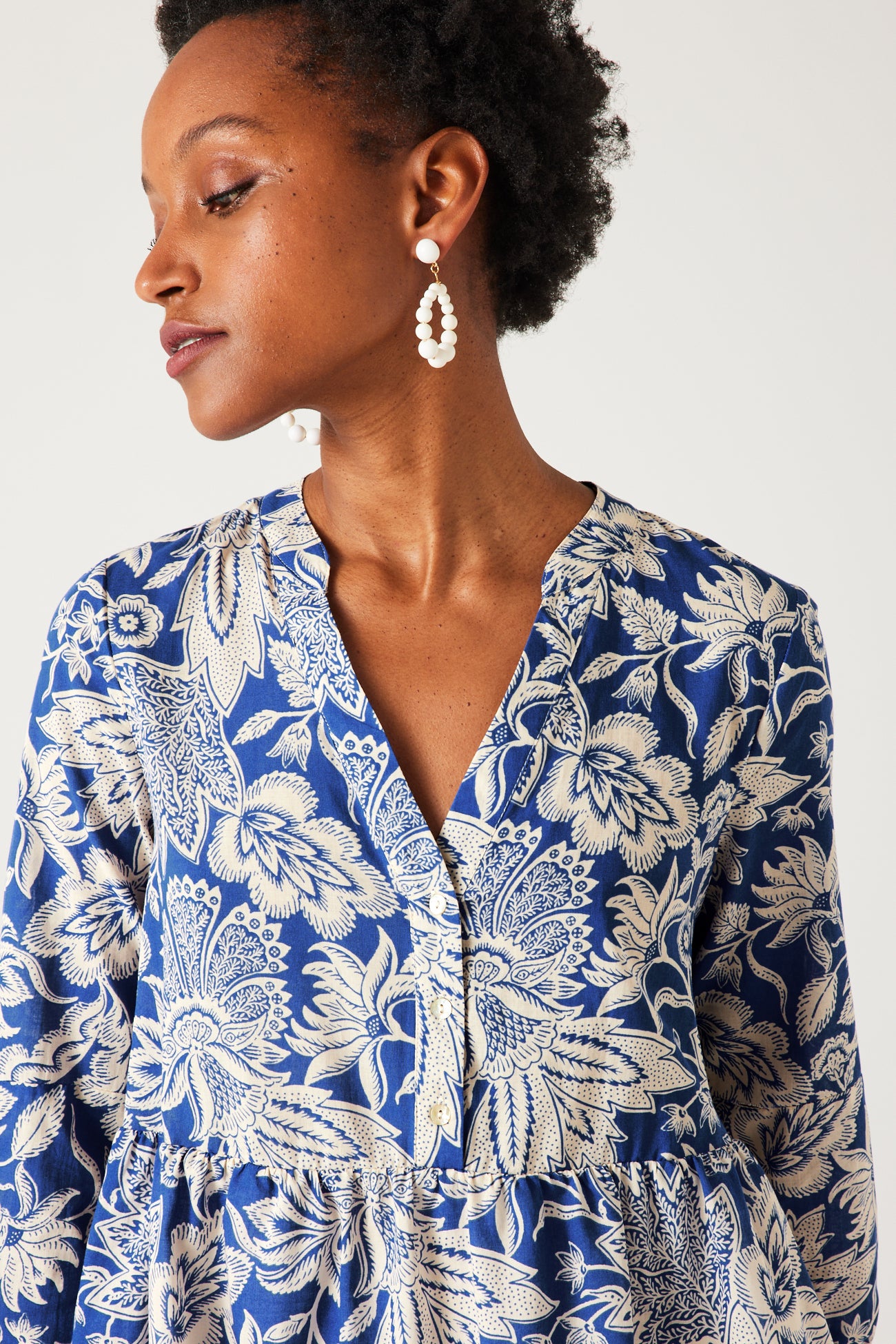 Patterned babydoll dress - Pink print