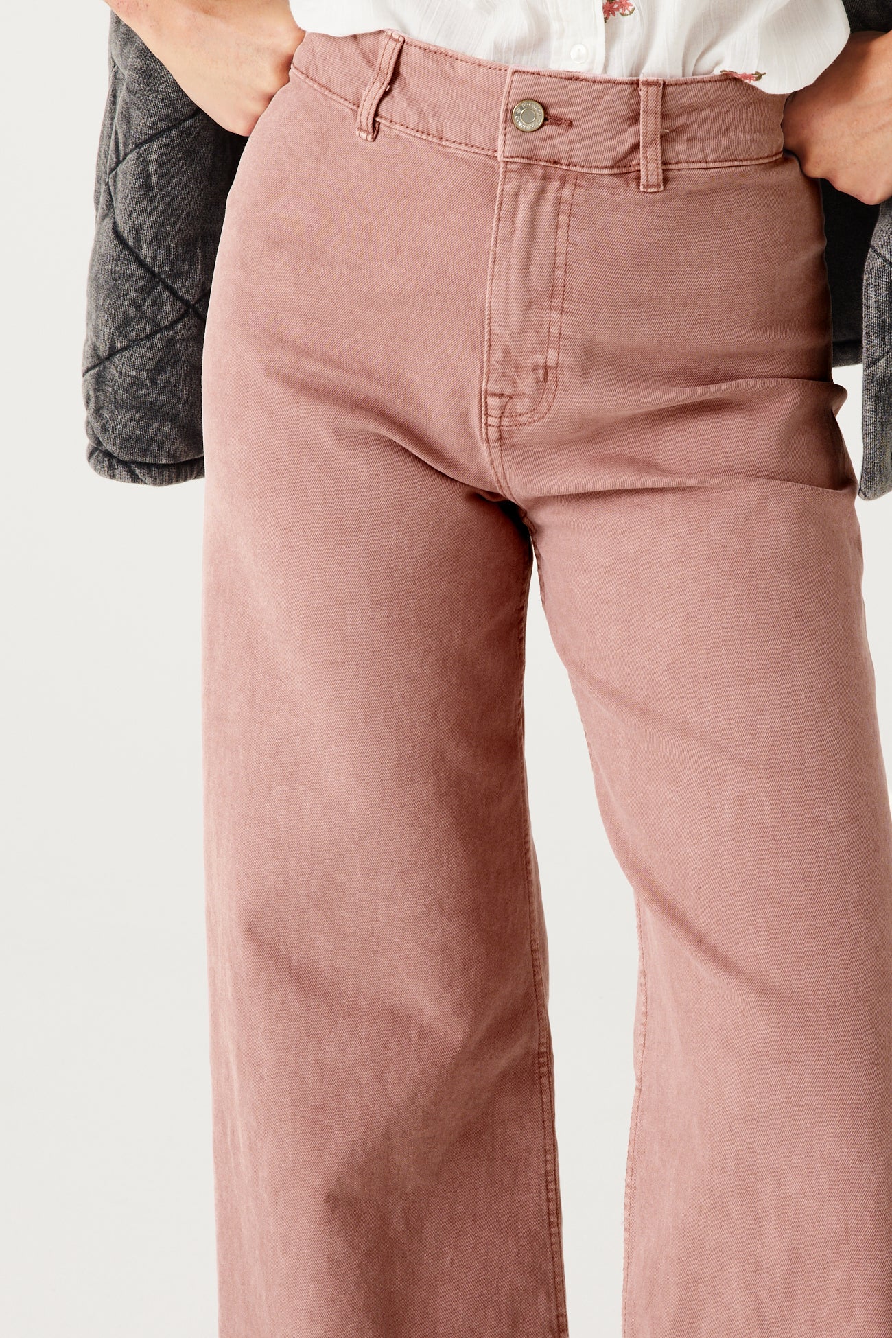 Raw cut high-waist trousers - Blue