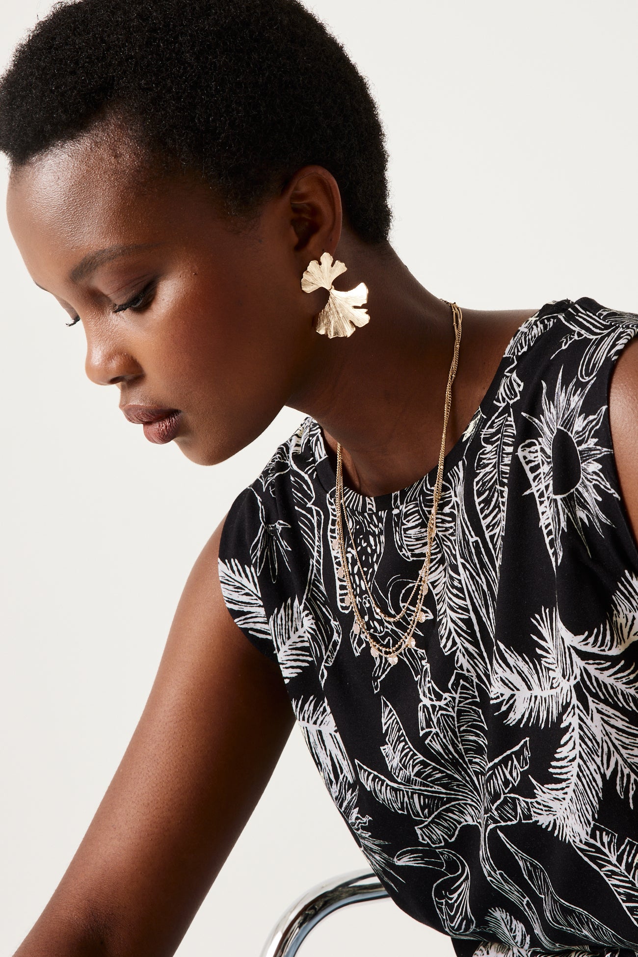 Patterned top - Black print