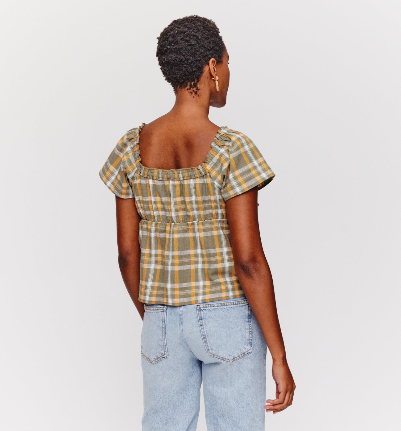 Checked blouse - Ecru checks