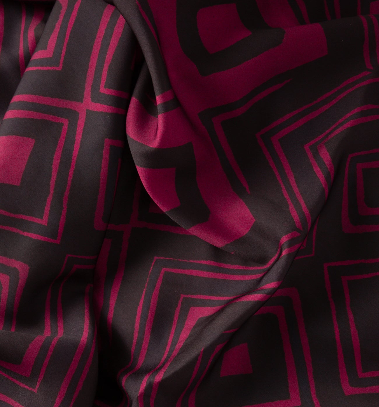 Polyester satin fabric cut - Black print