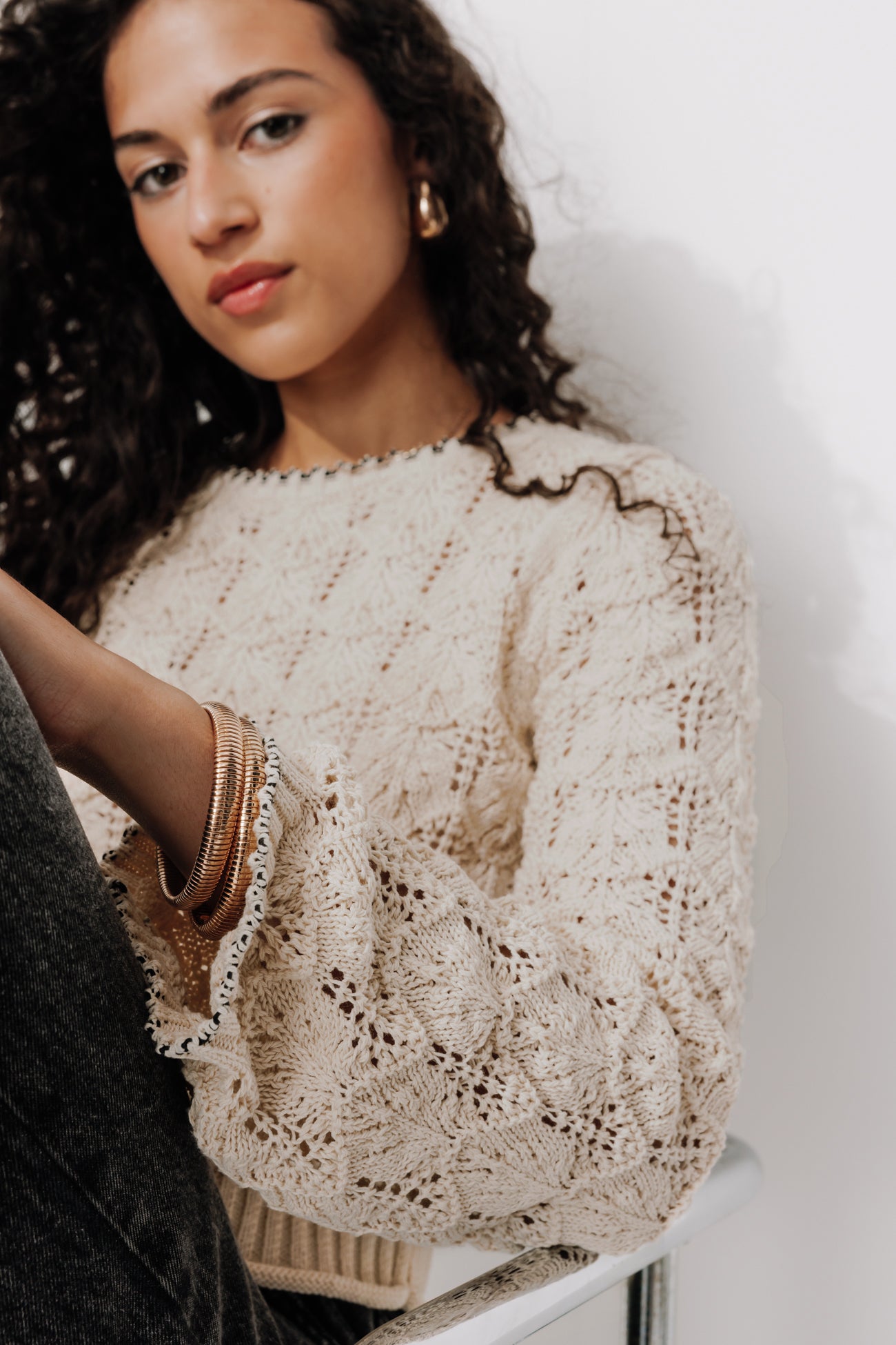 Openwork jumper - Ecru