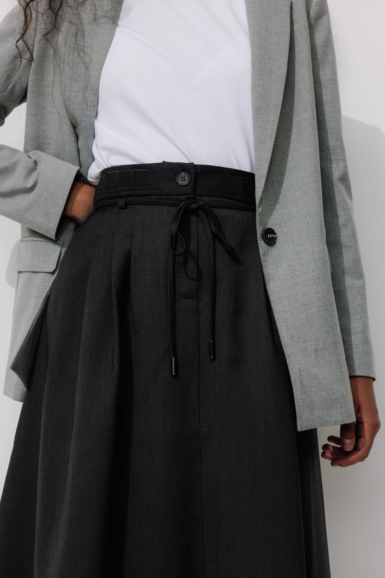 Flared midi skirt - Dark grey