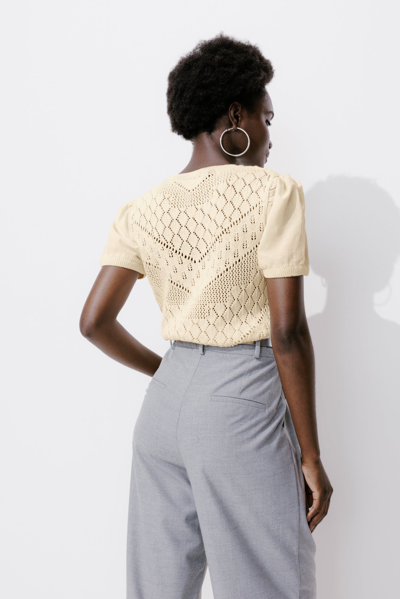 Layered effect jumper - Ecru