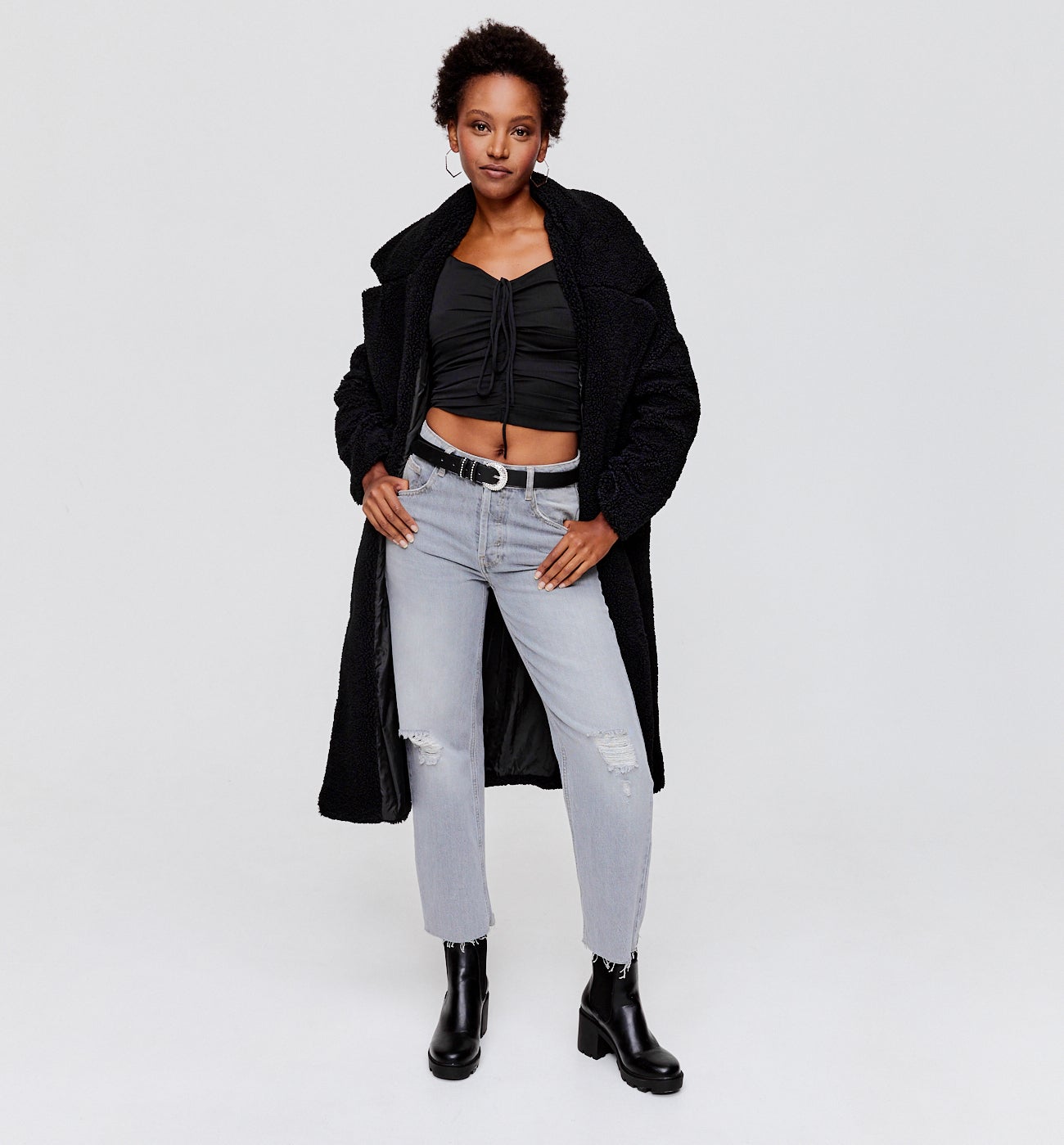 Cropped voile top - Multicolour print