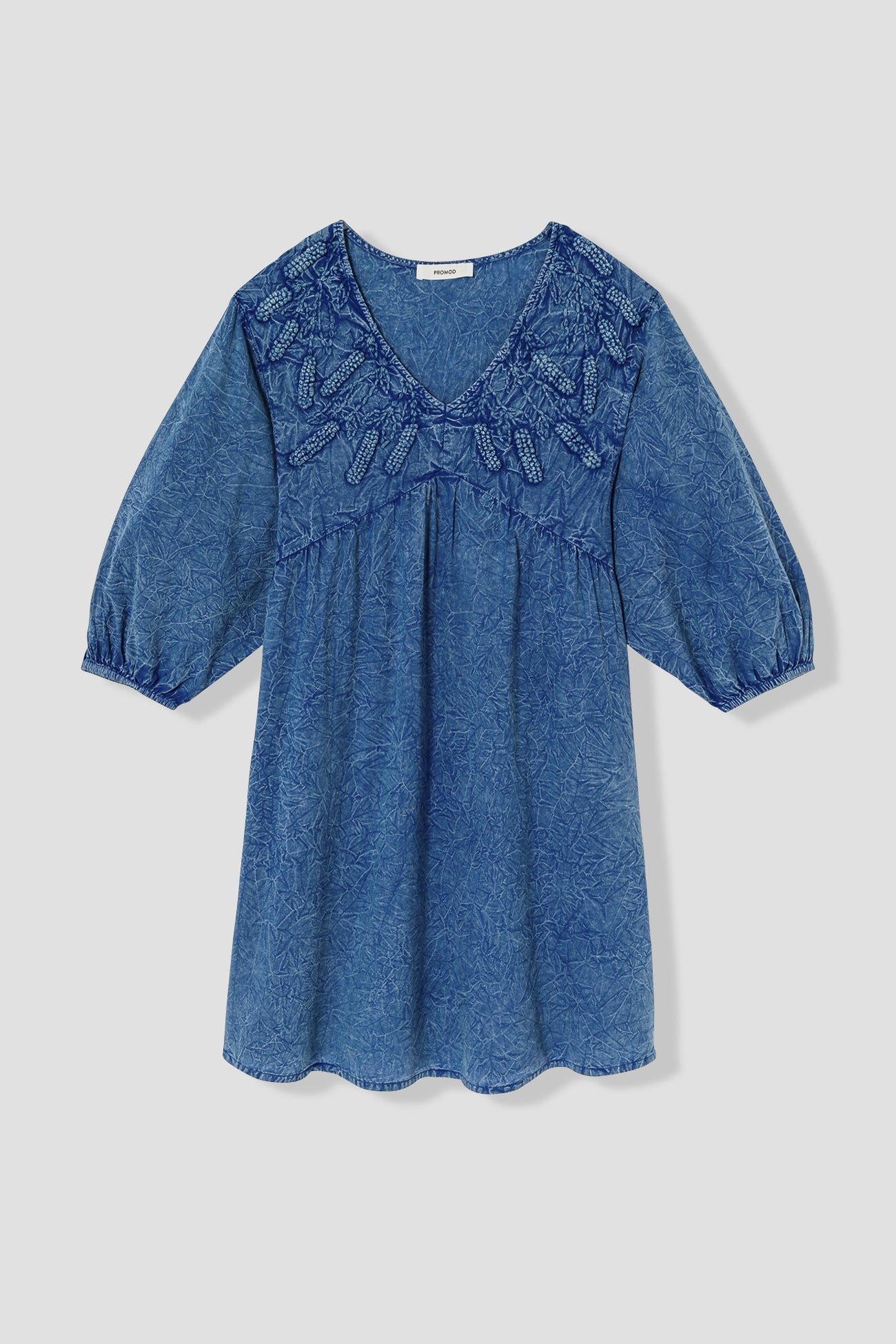 Canvas babydoll dress - Blue
