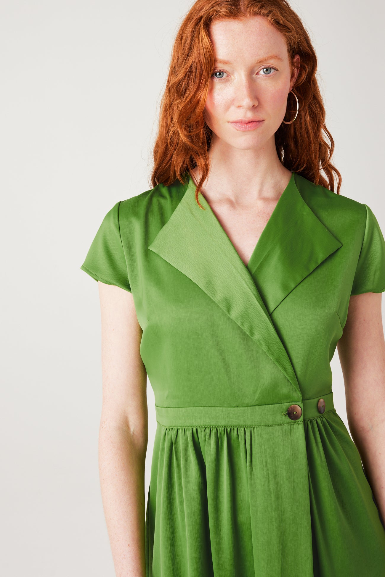 Satin crossover dress - Pink