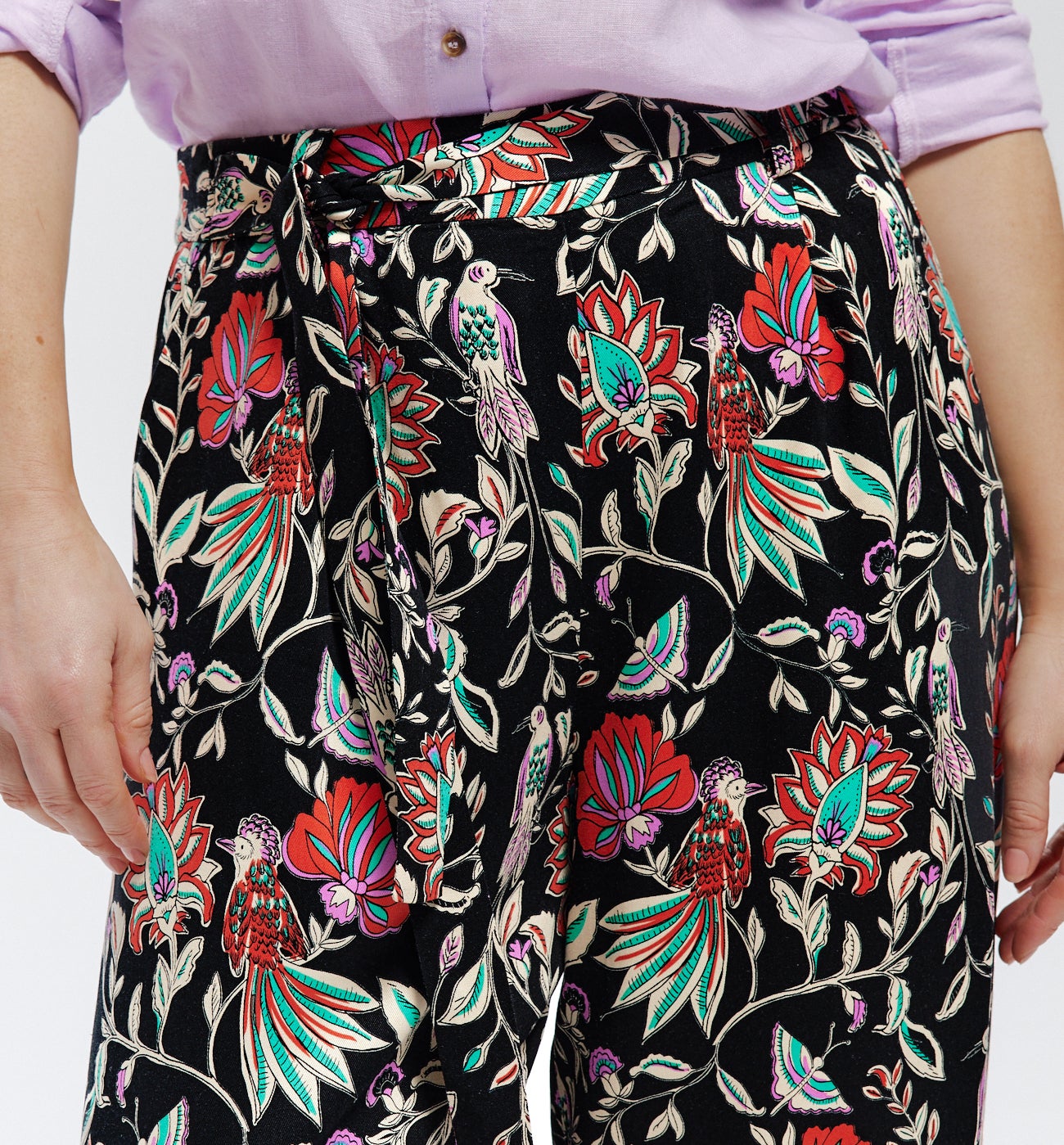 High-waist wideleg trousers - Black