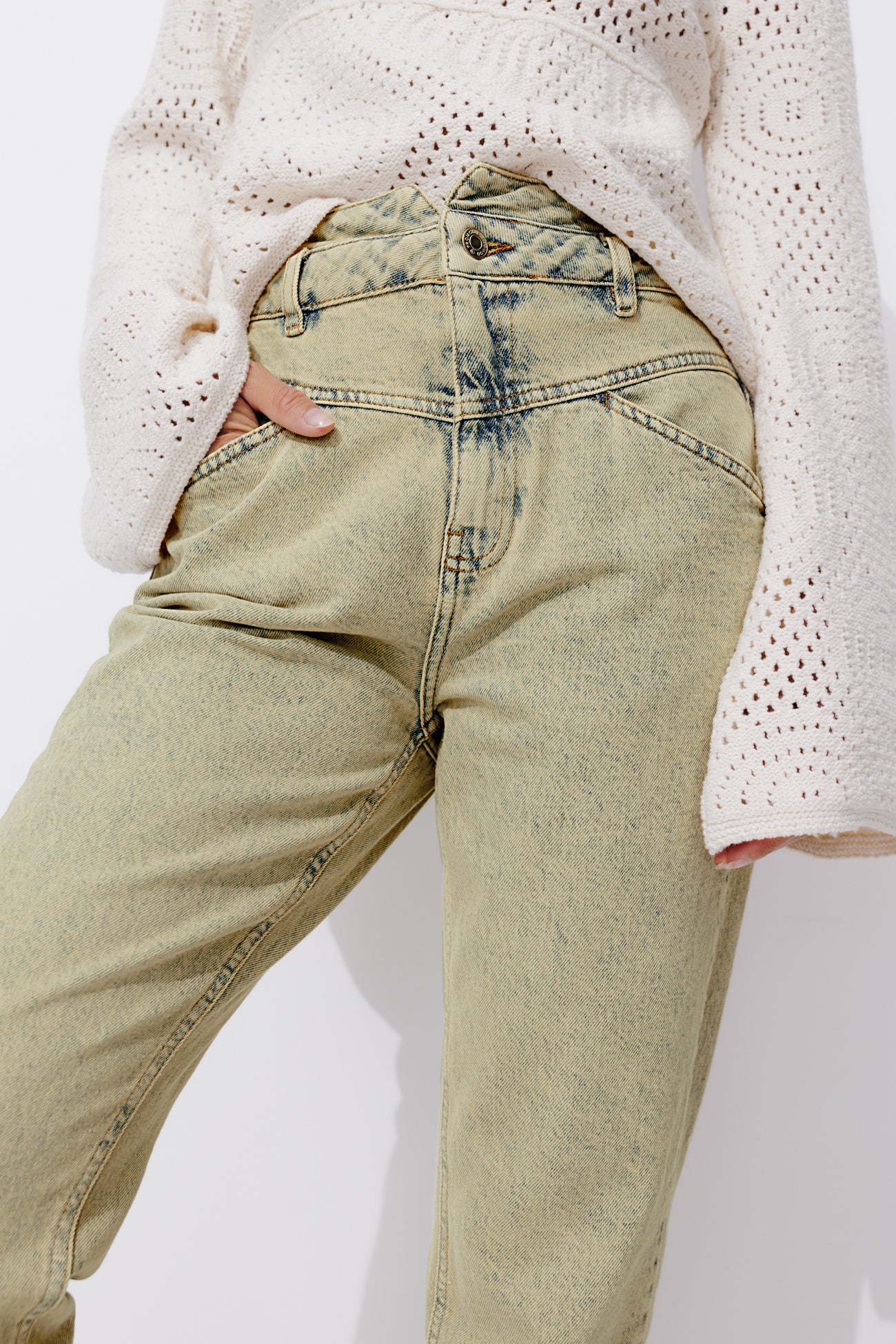 MARCEL high-waist mom jeans - Sand